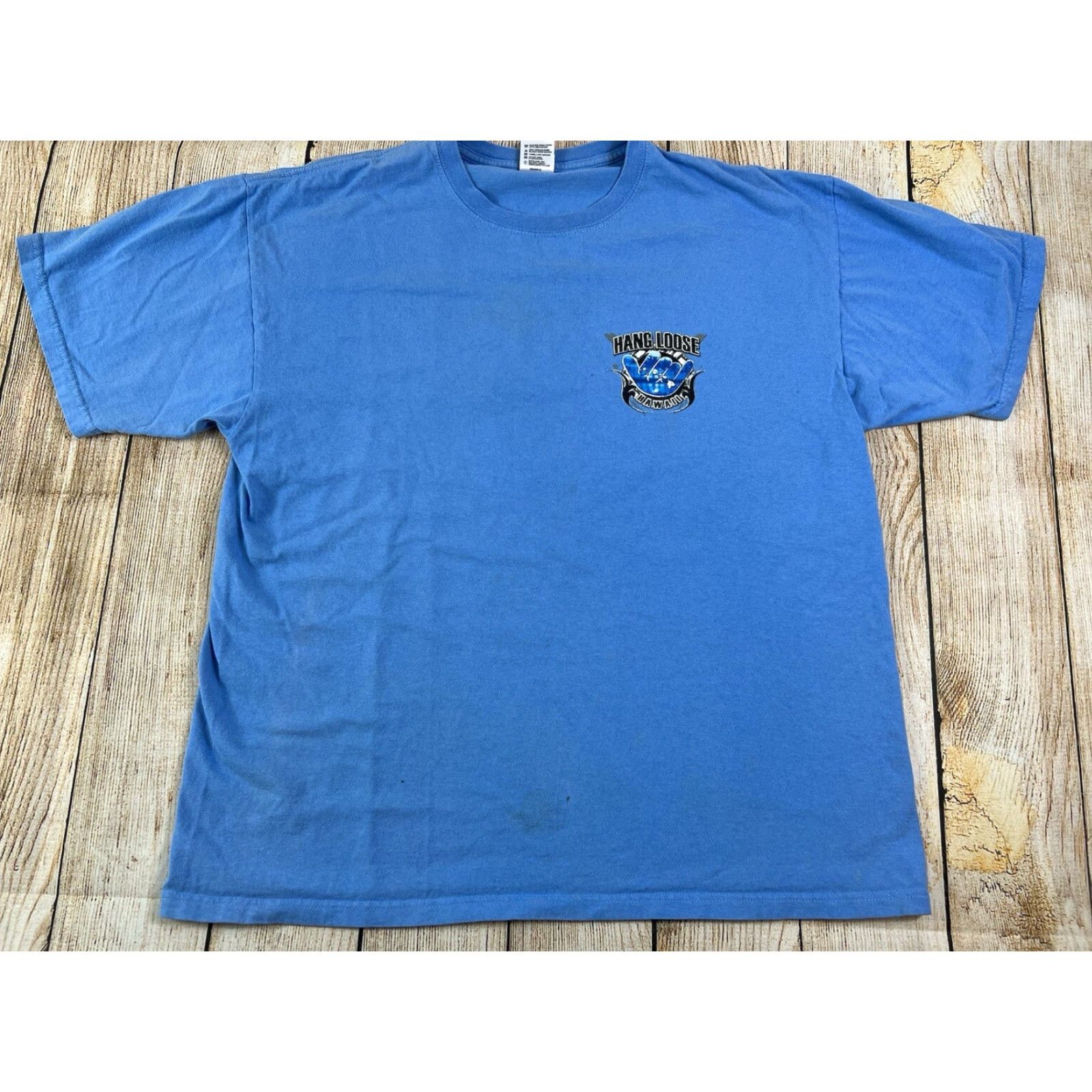 Anvil VINTAGE Hang Loose Hawaii Hilo Surf Beach Blue T-Shirt XL Men Crew Neck Short Sleeve Blue Beach XL Mens Size US XL / EU 56 / 4 - 2 Thumbnail