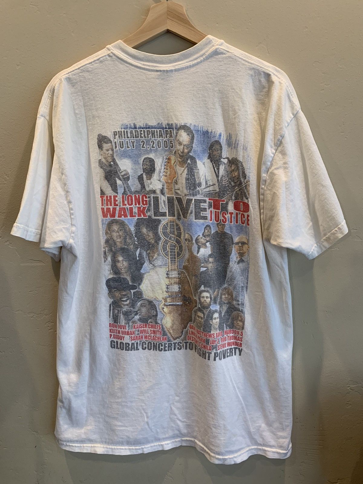 Band Tees × Vintage *RARE* Vintage LIVE 8 2005 Global Concert Band Tour T-Shirt Size US XL / EU 56 / 4 - 2 Thumbnail