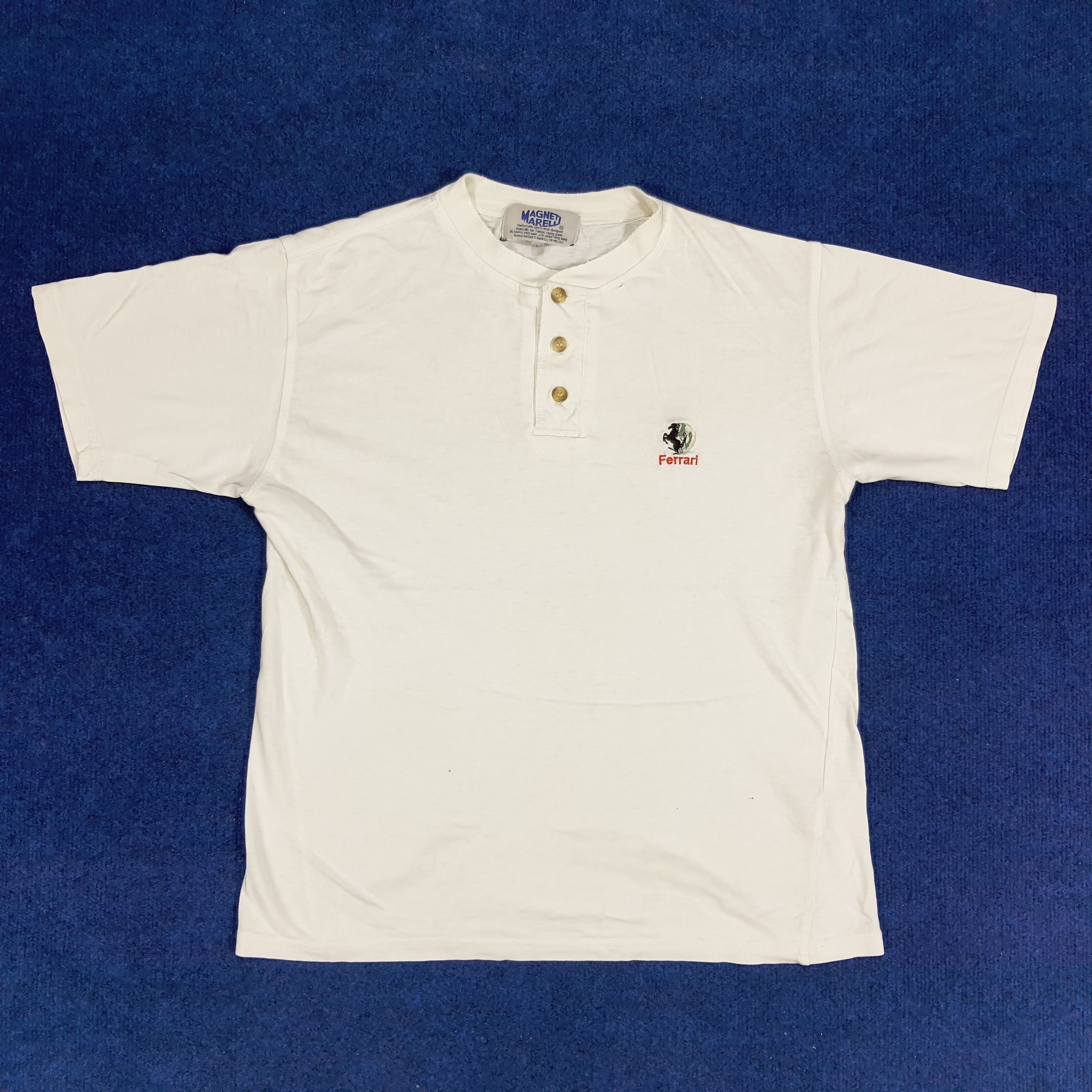 Ferrari × Vintage Vintage Ferrari by Magneti Marelli Motorsports Button Tshirt Size US M / EU 48-50 / 2 - 1 Thumbnail