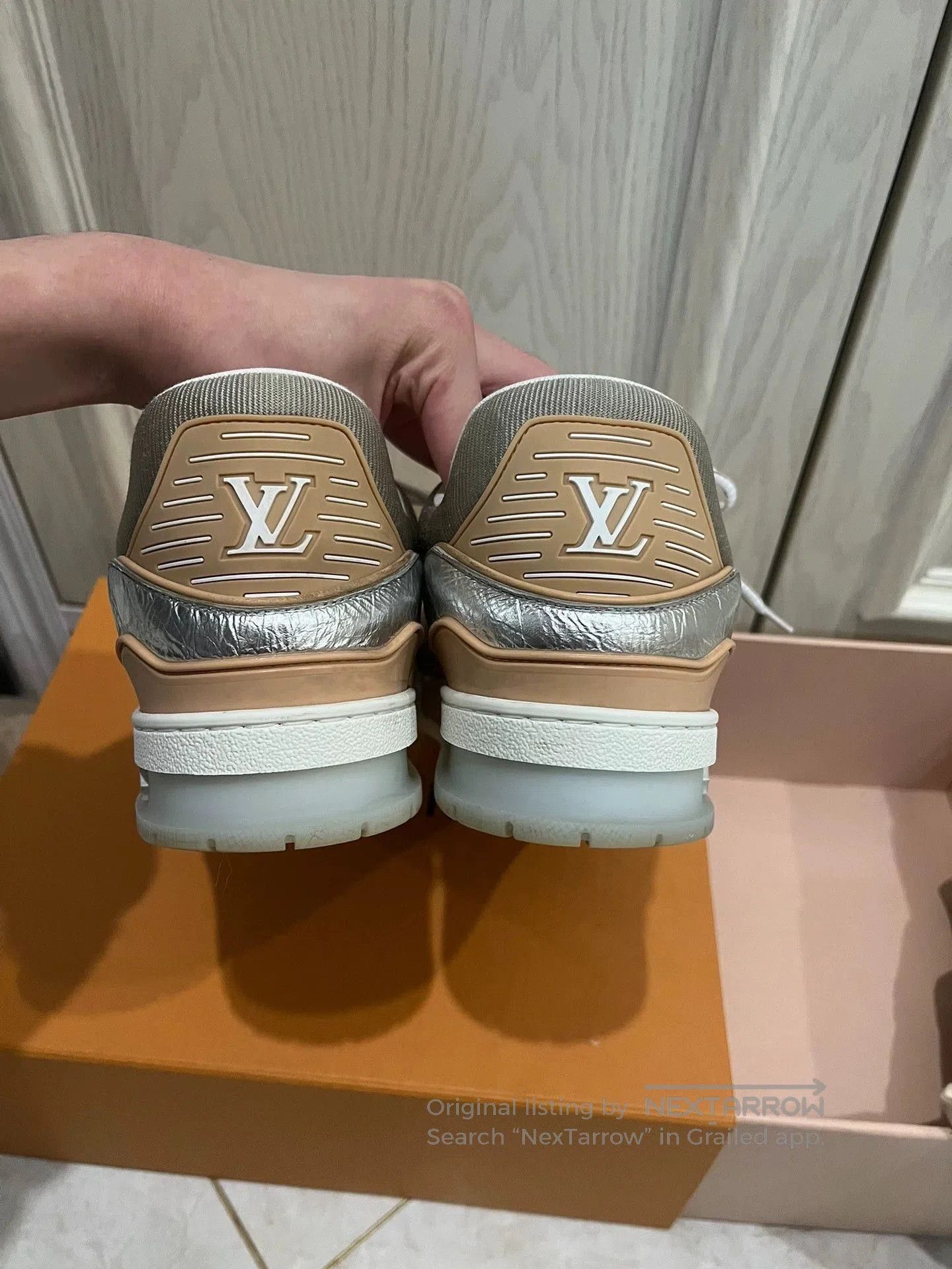 Louis Vuitton Louis Vuitton Silver Trainer Sneakers Size 9. Size US 9 / EU 42 - 2 Thumbnail