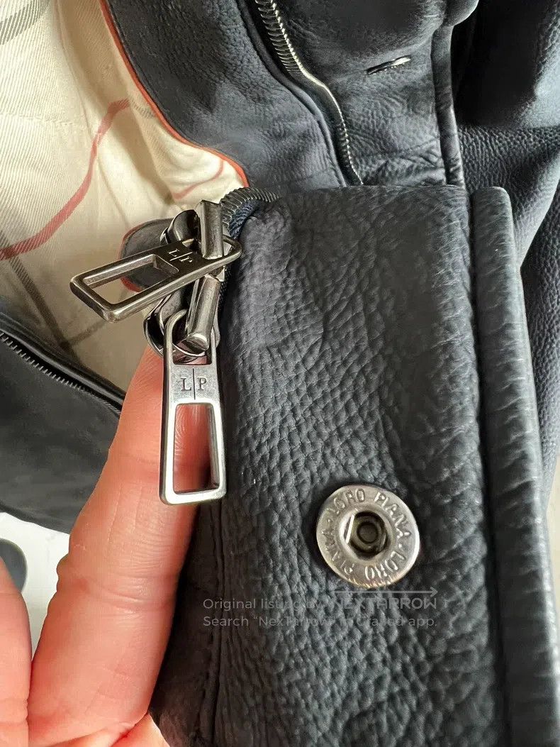 Loro Piana Loro Piana Grey Blue Leather Jacket Size US L / EU 52-54 / 3 - 3 Thumbnail
