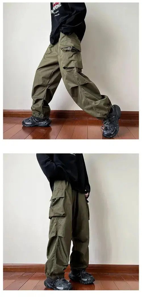 Japanese Brand Vintage Streetwear black cargo parachute pants y2k Size US 32 / EU 48 - 3 Thumbnail