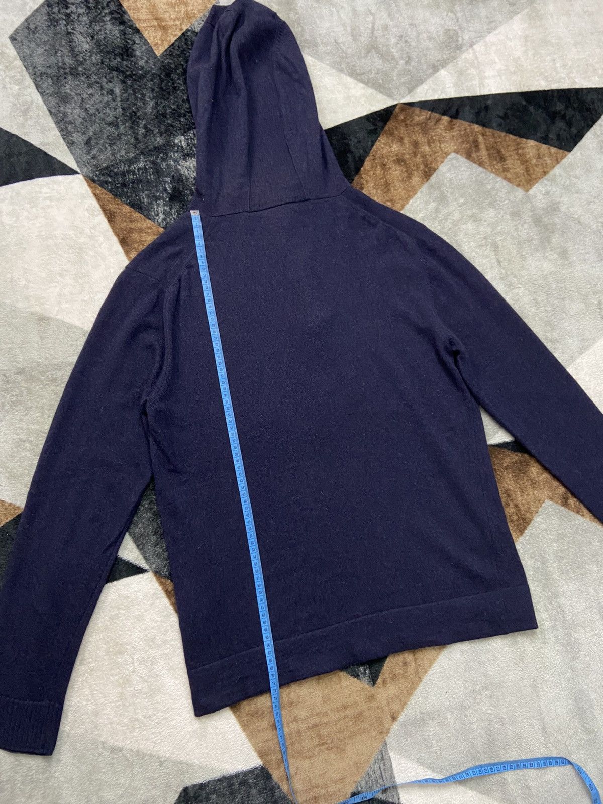Wooyoungmi Wooyoungmi High Button Up Hooded Knit Wool Navy Size US M / EU 48-50 / 2 - 5 Thumbnail