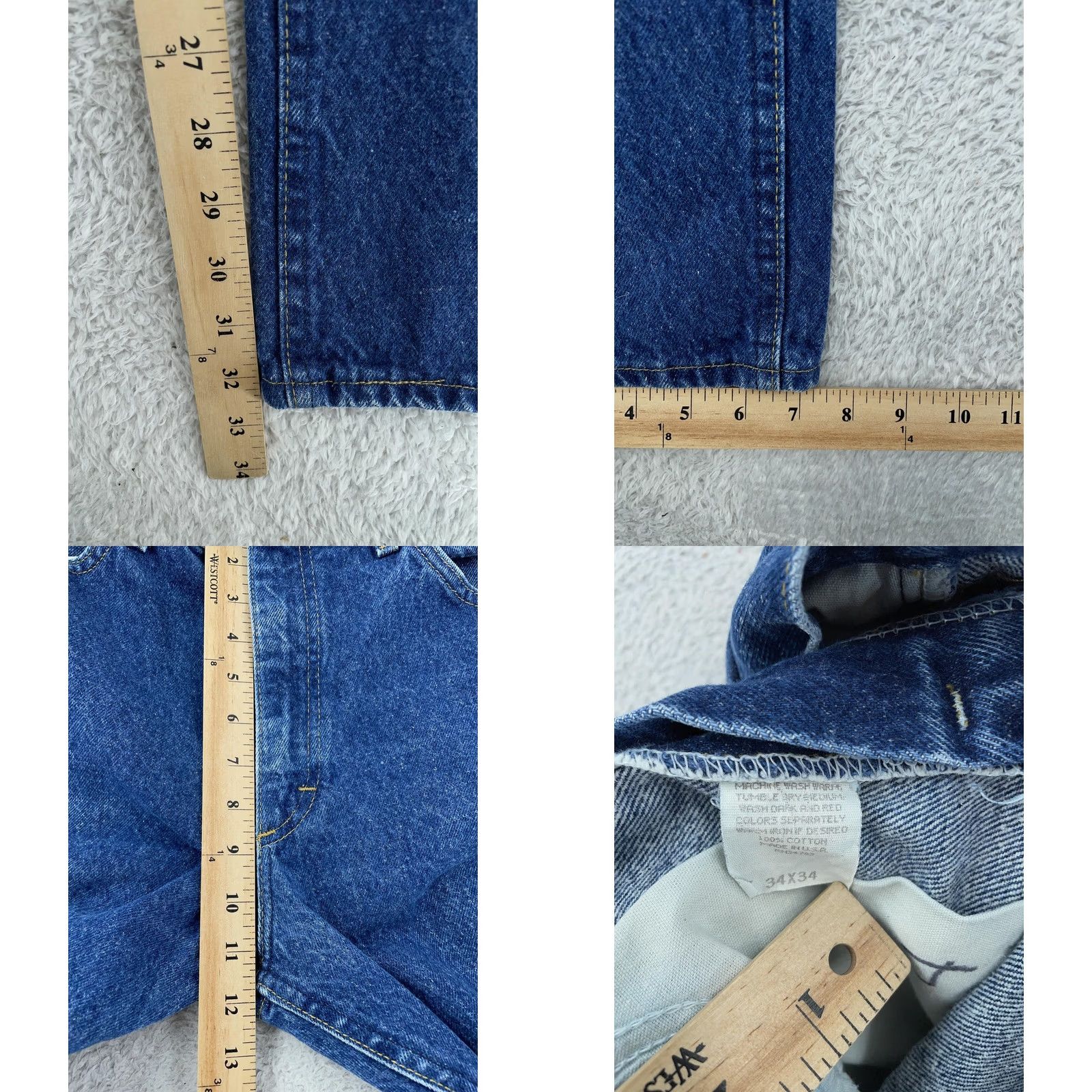Lee VINTAGE Lee Jeans Mens 33x33 Denim Straight Leg Medium Wash Pockets Pants Size US 33 - 9 Thumbnail