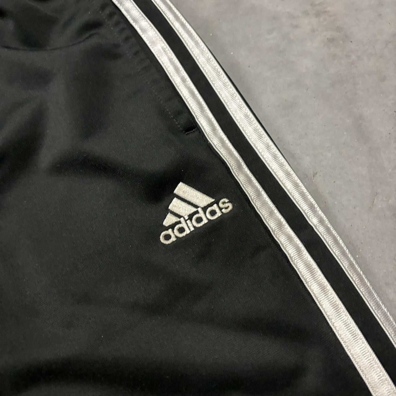 Adidas × Vintage Crazy Vintage Y2K/2000s Black Adidas Striped Essential Sweatpants! Size US 28 / EU 44 - 4 Thumbnail