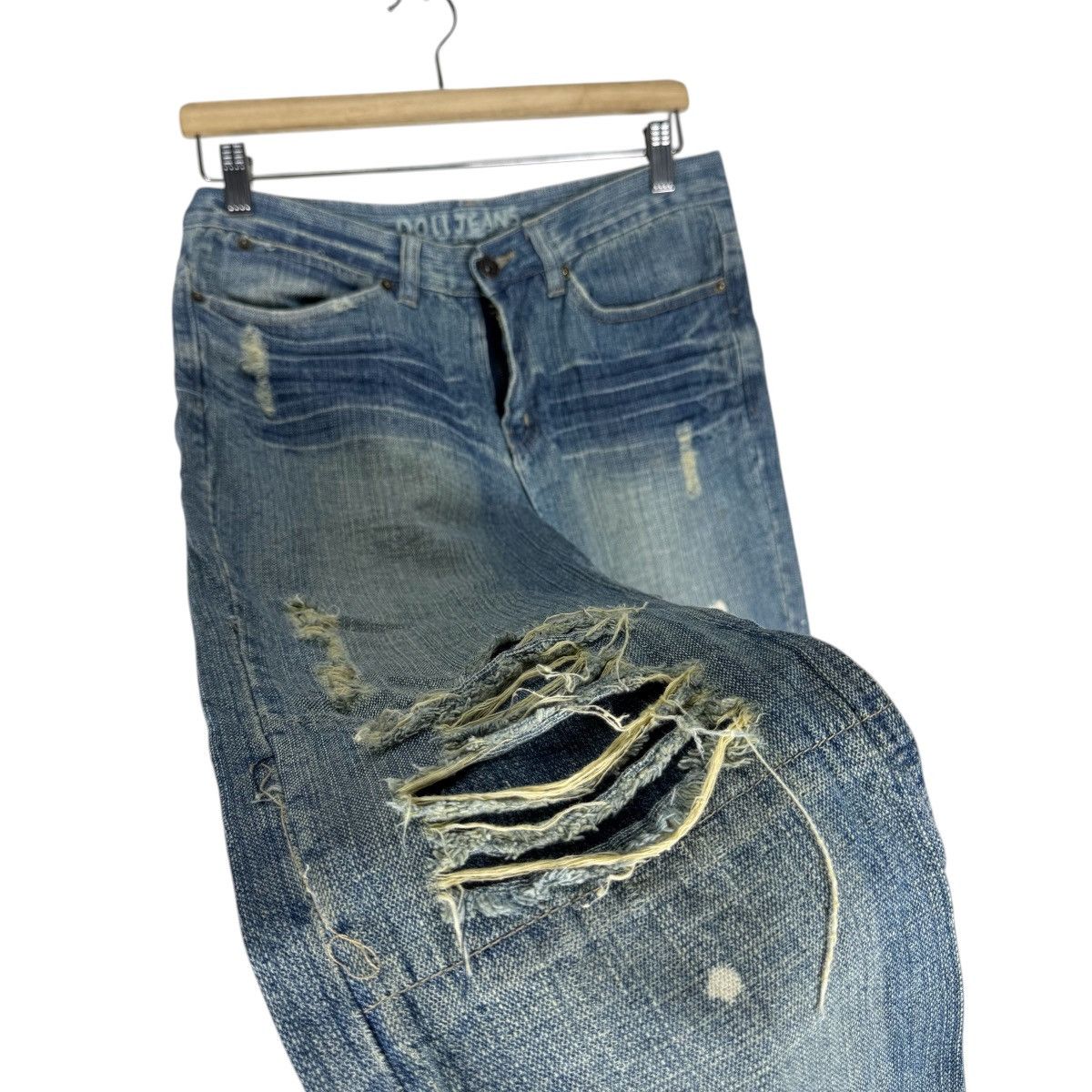Japanese Brand ☀️DOLL DISTRESSED DENIM JEANS FLARE PANT Size US 30 / EU 46 - 7 Thumbnail