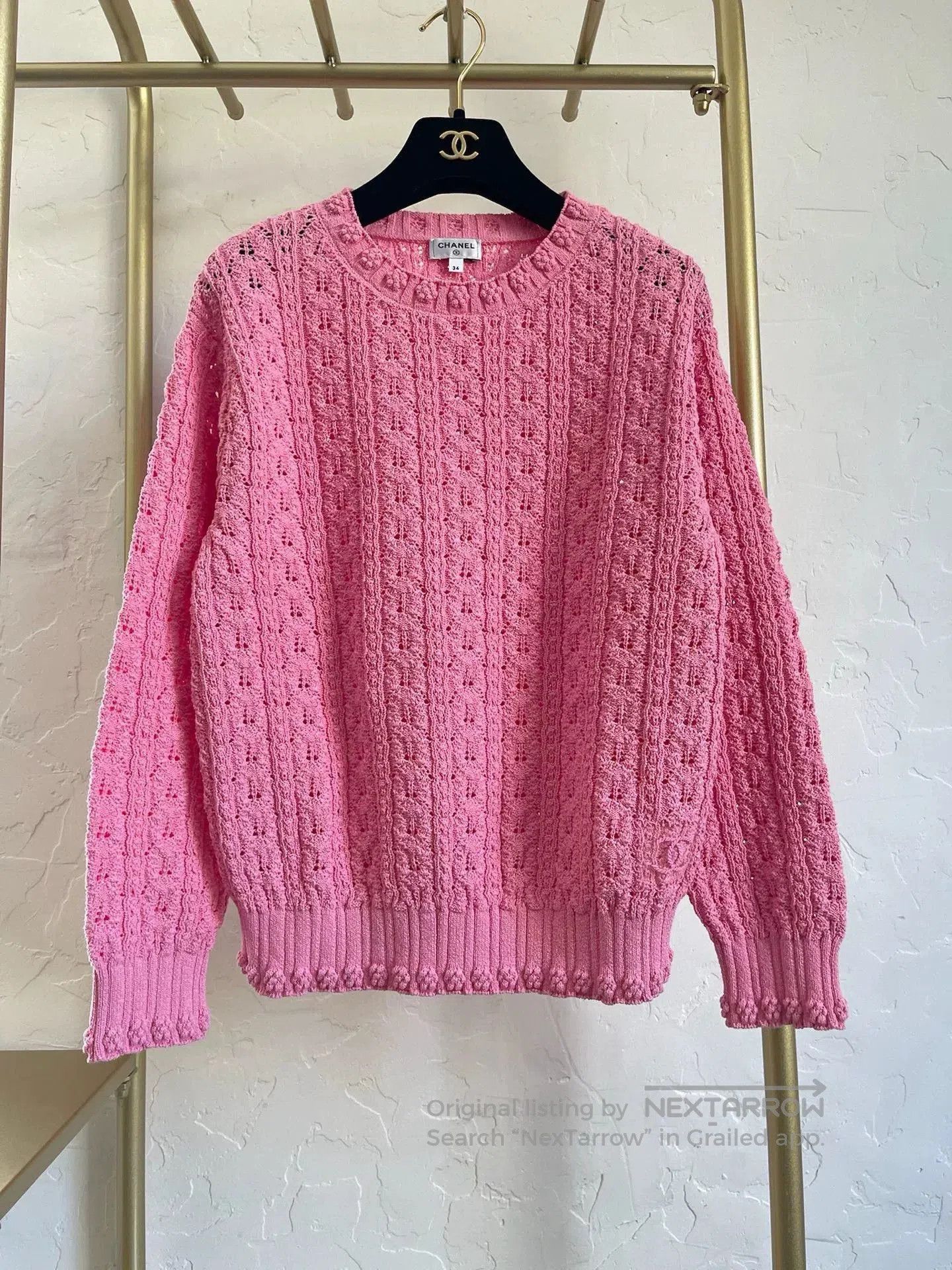 Chanel 2024 Pink Knit Sweater FR34.