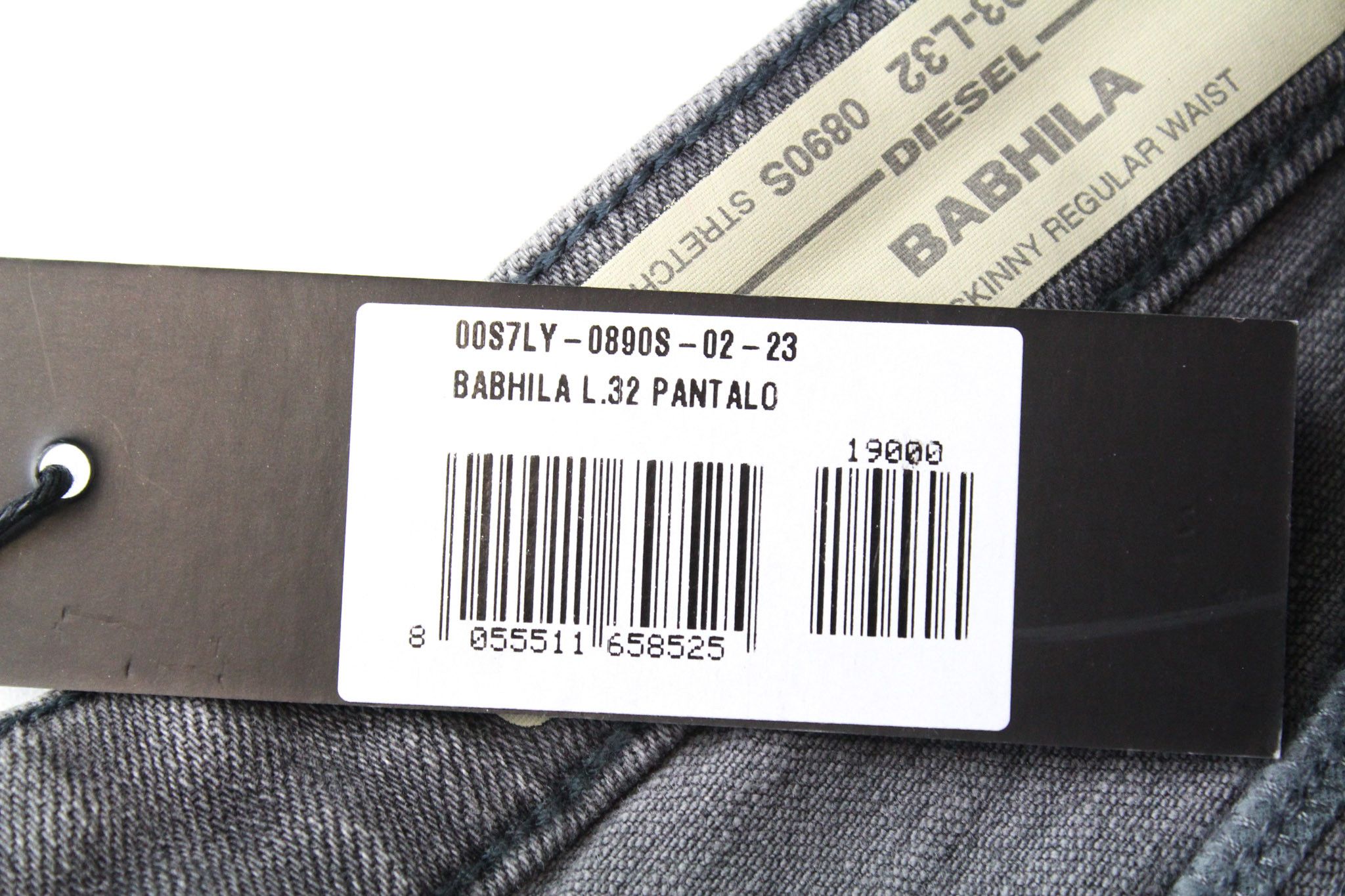 Diesel BABHILA 0890S W32/L32 Grey Slim Skinny Stretch Jeans 69494 Size 32" / US 10 / IT 46 - 9 Thumbnail