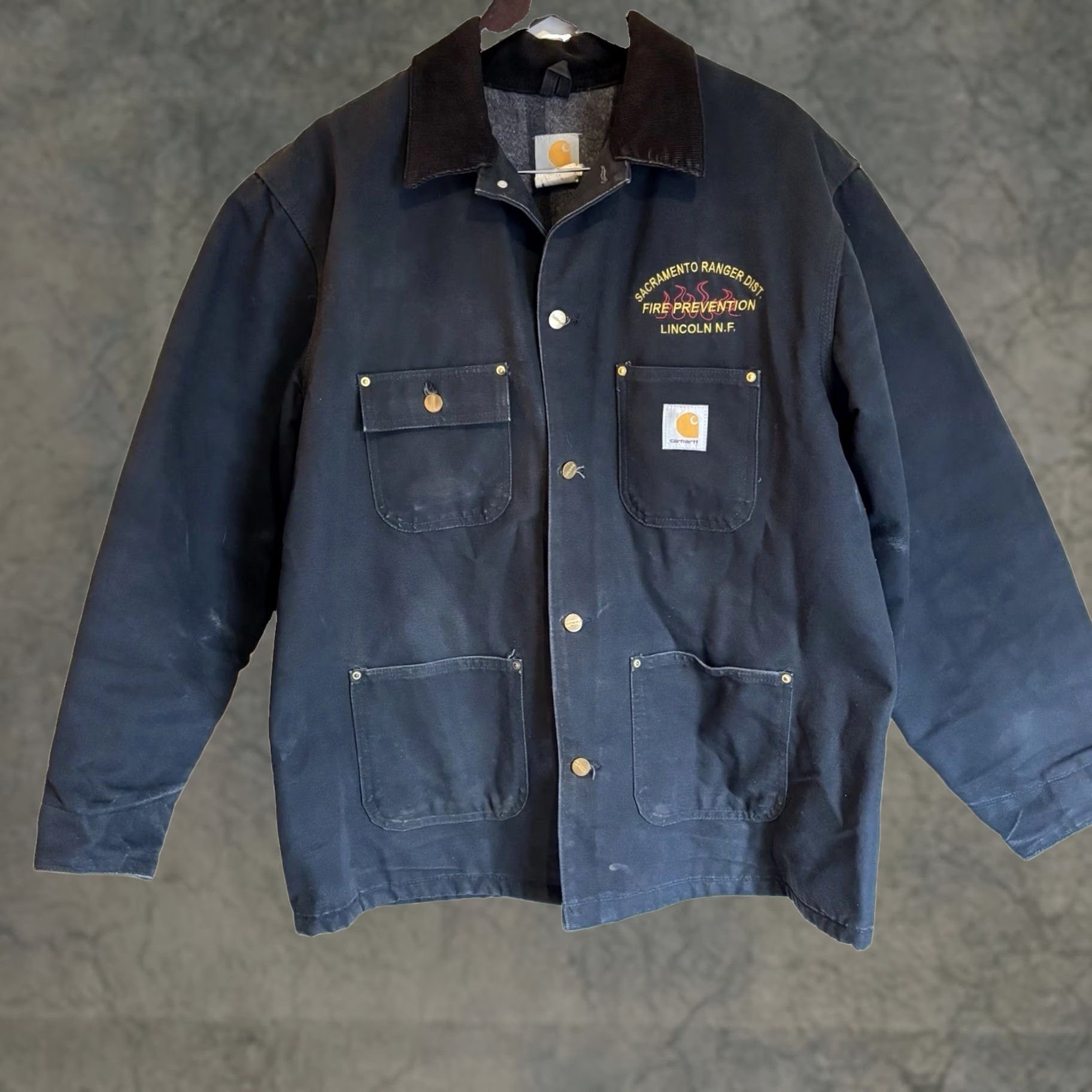 Carhartt VINTAGE Carhartt CB105 Chore Coat Jacket Black 42 Blanket