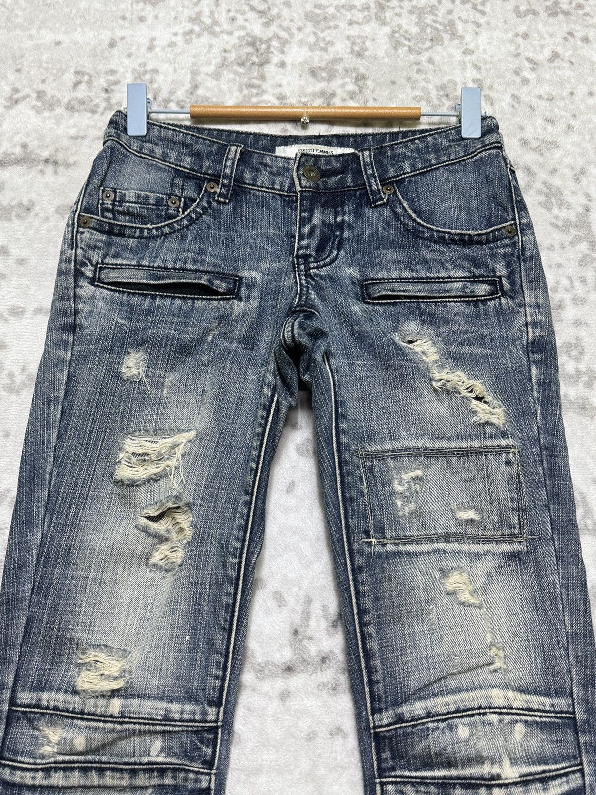 5351 POUR LES FEMMES Archive 5351 Pour Les Fammes Distressed Slim Biker jeans Size 26" / US 2 / IT 38 - 3 Thumbnail