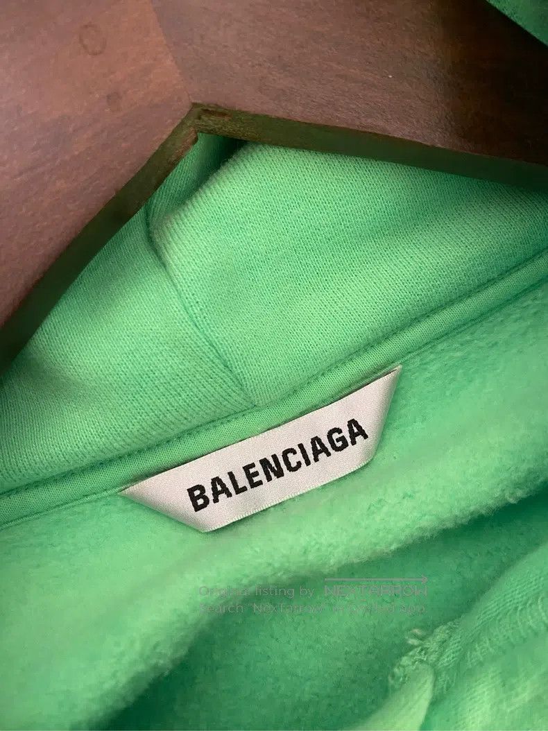 Balenciaga Balenciaga Mini Pony Logo Hoodie - Size XS, Green Size US XS / EU 42 / 0 - 4 Thumbnail