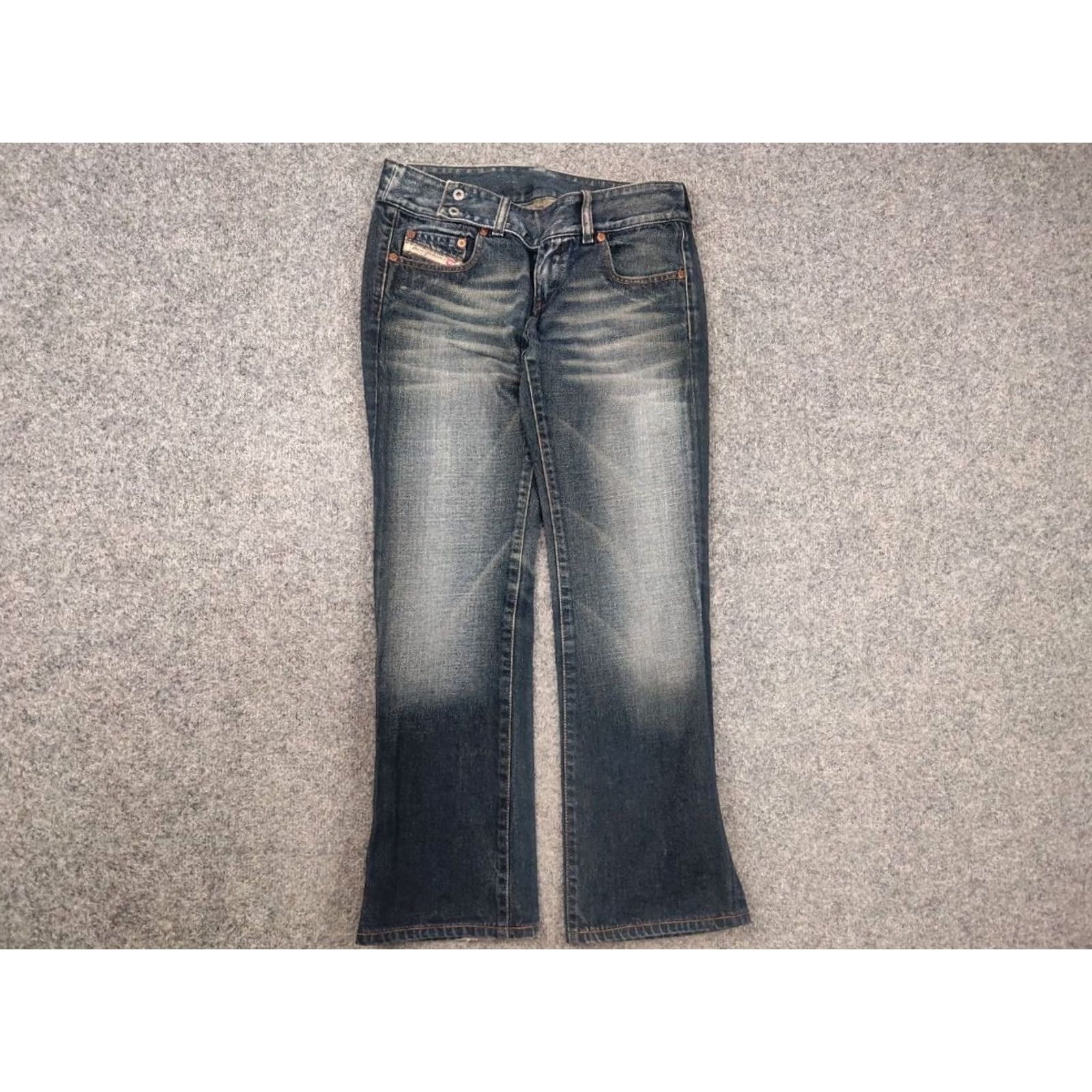 Diesel Vintage Diesel cherock jeans low Rise Belted Flared bootcut dark wash Y2K Opium Size 29" - 6 Thumbnail