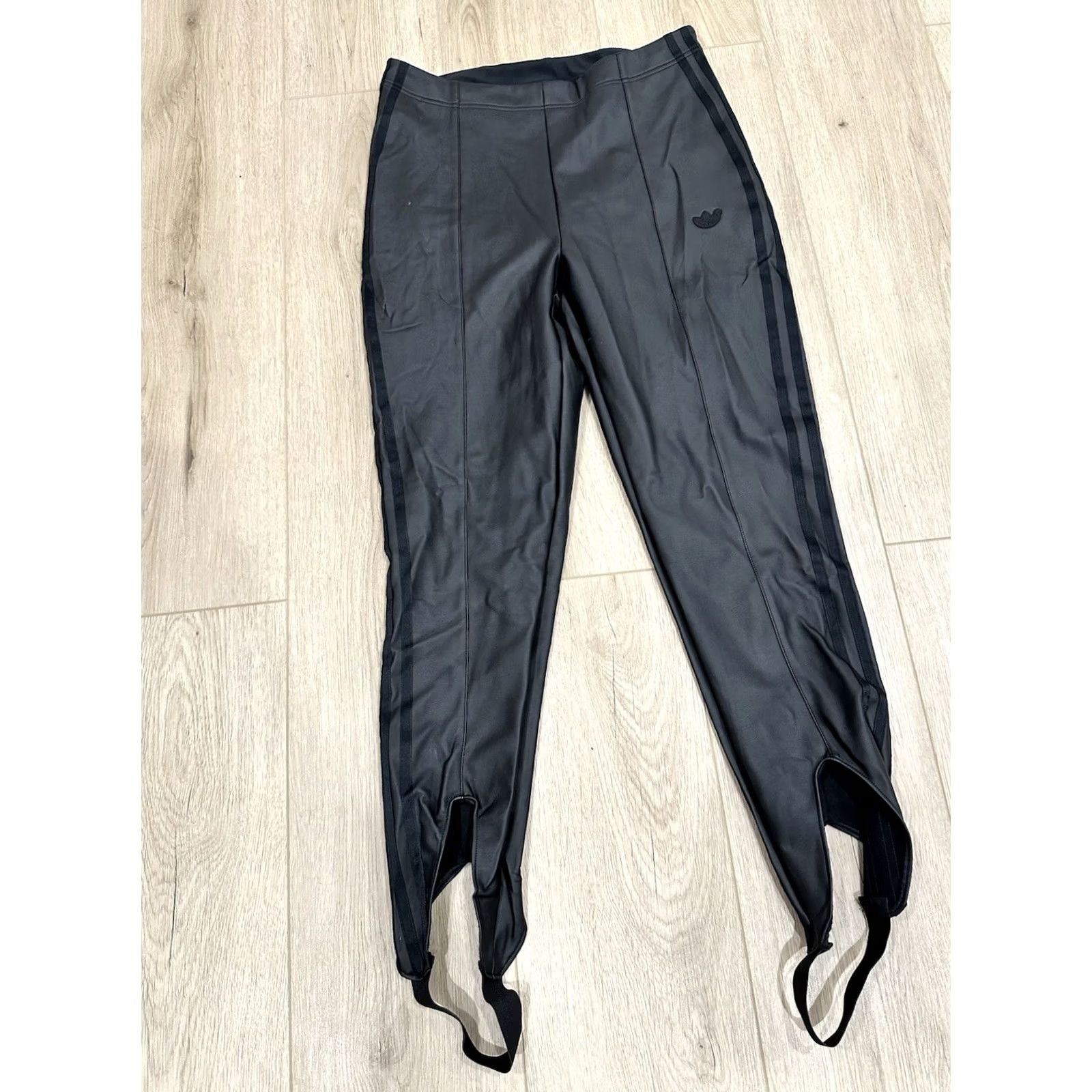 Adidas NWT adidas Always Original Women's Faux Leather Tights Pants Large Black Slim Track Pants Size 36" / US 14 / IT 50 - 3 Thumbnail