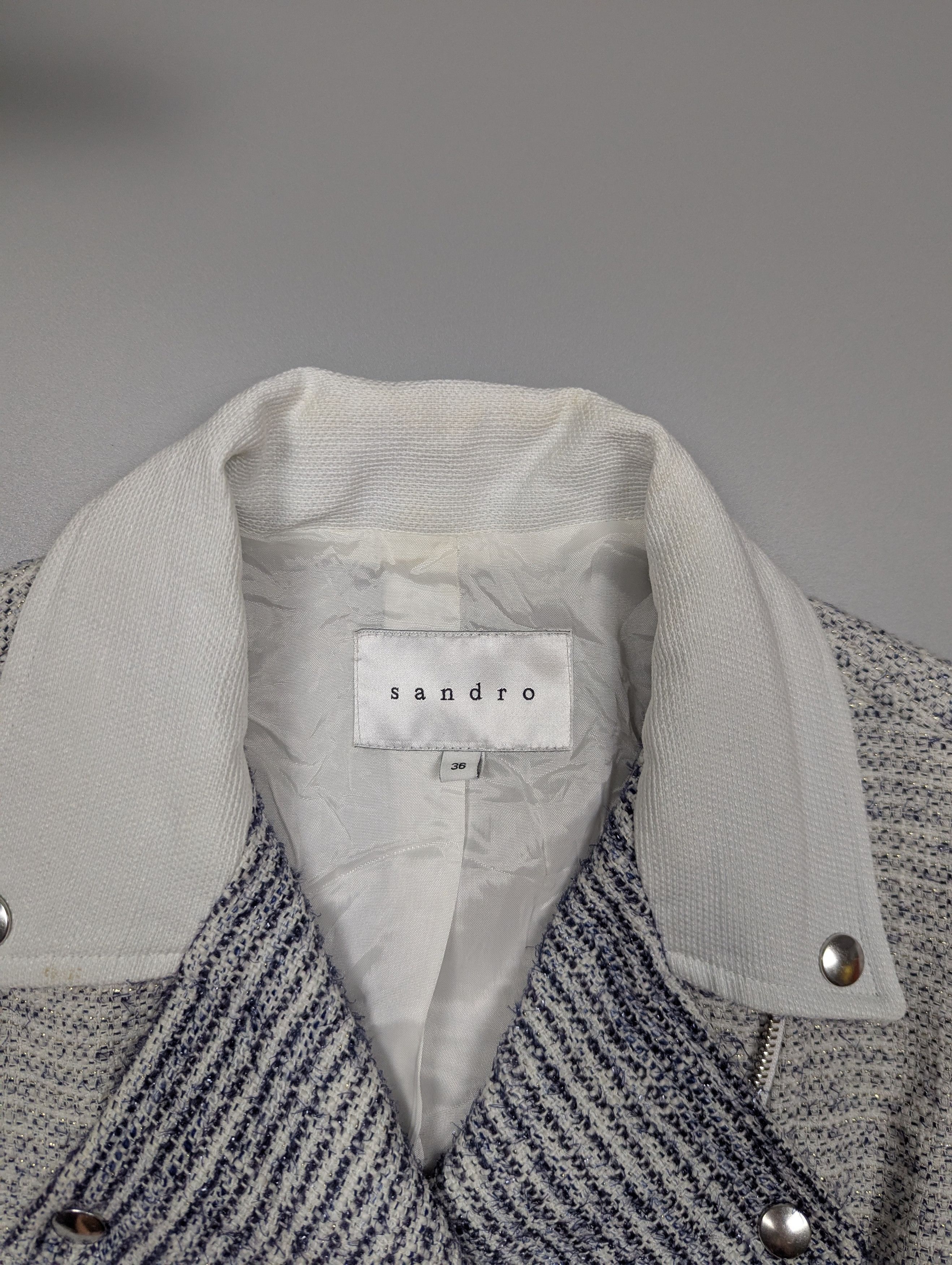 Sandro Sandro Paris Vernis Tweed Moto Biker Jacket Size 36 Size S / US 4 / IT 40 - 3 Thumbnail