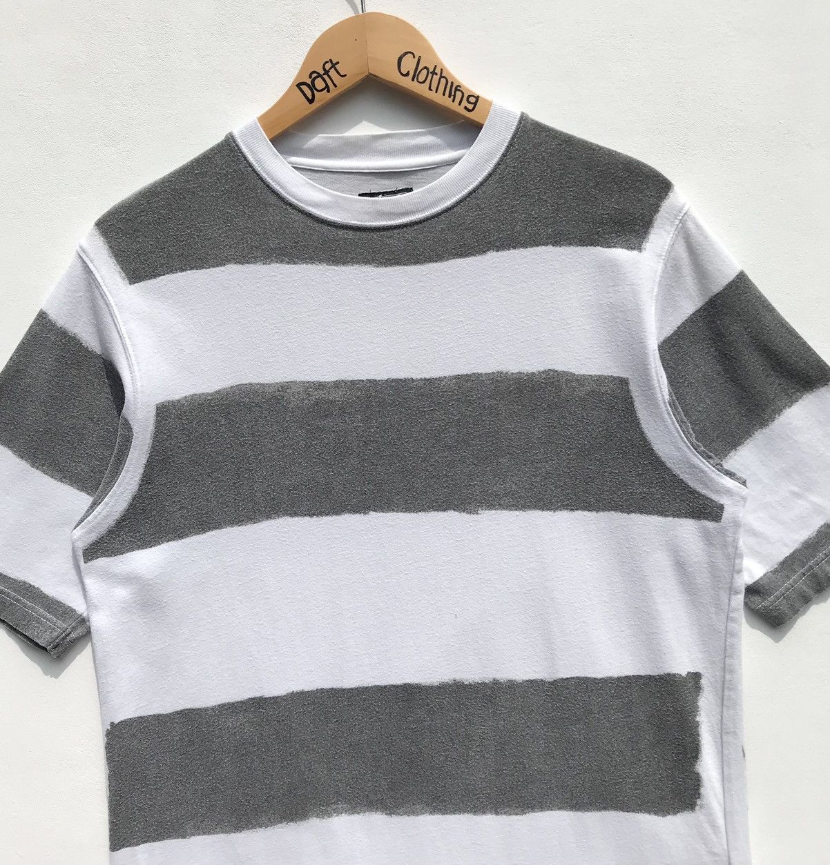 Stussy × Vintage 💥Distressed💥Stussy Stripe Work Wear Shirt Stussy Skatebords Size US S / EU 44-46 / 1 - 9 Thumbnail