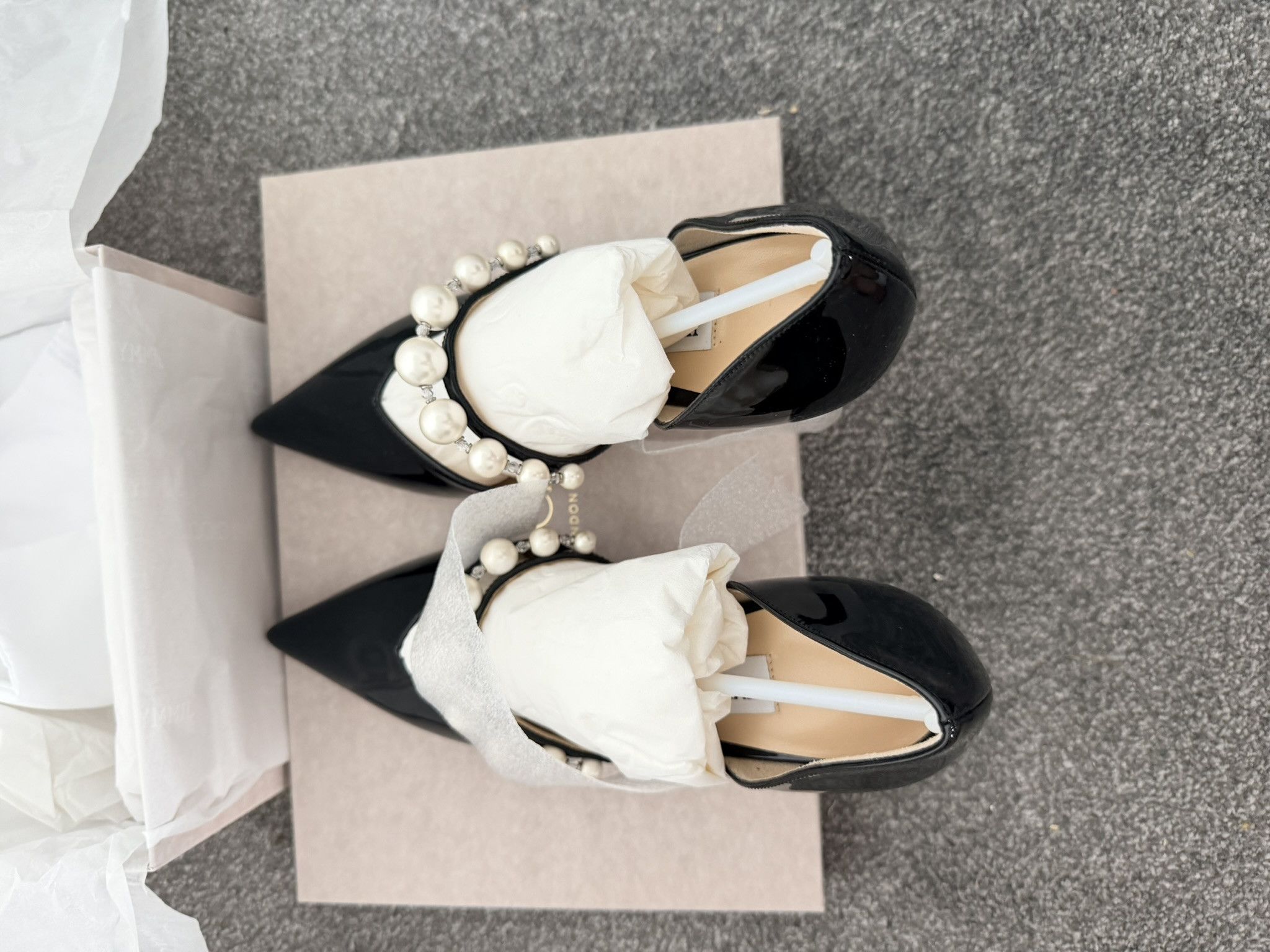 Jimmy Choo Jimmy Choo Aurelie 85 l 39 Black/ White Size US 9 / IT 39 - 3 Thumbnail