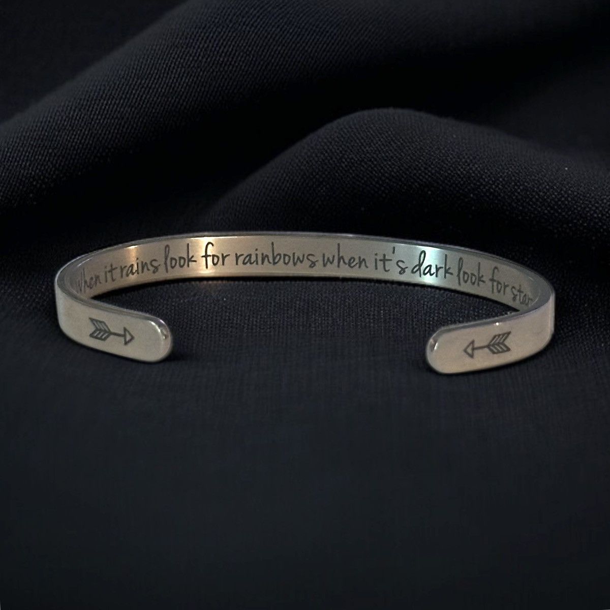 Other Inspirational stainless steel When It Rains cuff bracelet Size ONE SIZE - 1 Thumbnail