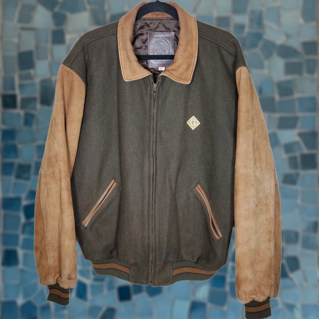 Golden Bear Vintage Golden Bear Wool and Leather Varsity Jacket Quilted Lining Made USA Mens XL Size US XL / EU 56 / 4 - 1 Thumbnail