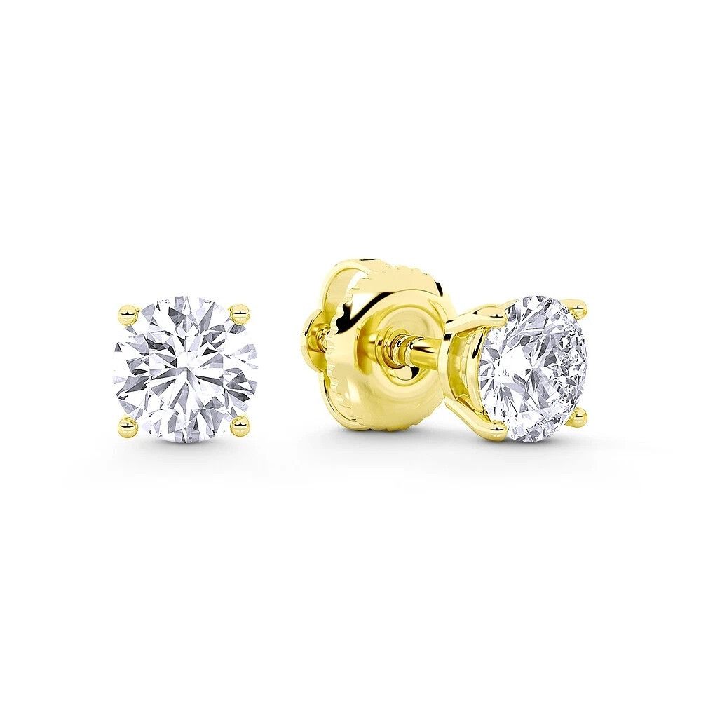 Other 1.000ct Lab Grown Diamond Round Earrings in 14k Yellow Gold Size ONE SIZE - 1 Thumbnail