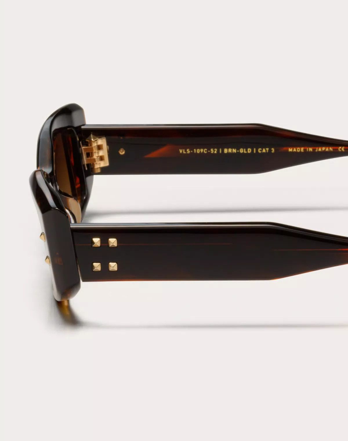Valentino oc11z0725 Size: 52/ Rectangular Acetate in Brown/Gold Size ONE SIZE - 4 Thumbnail