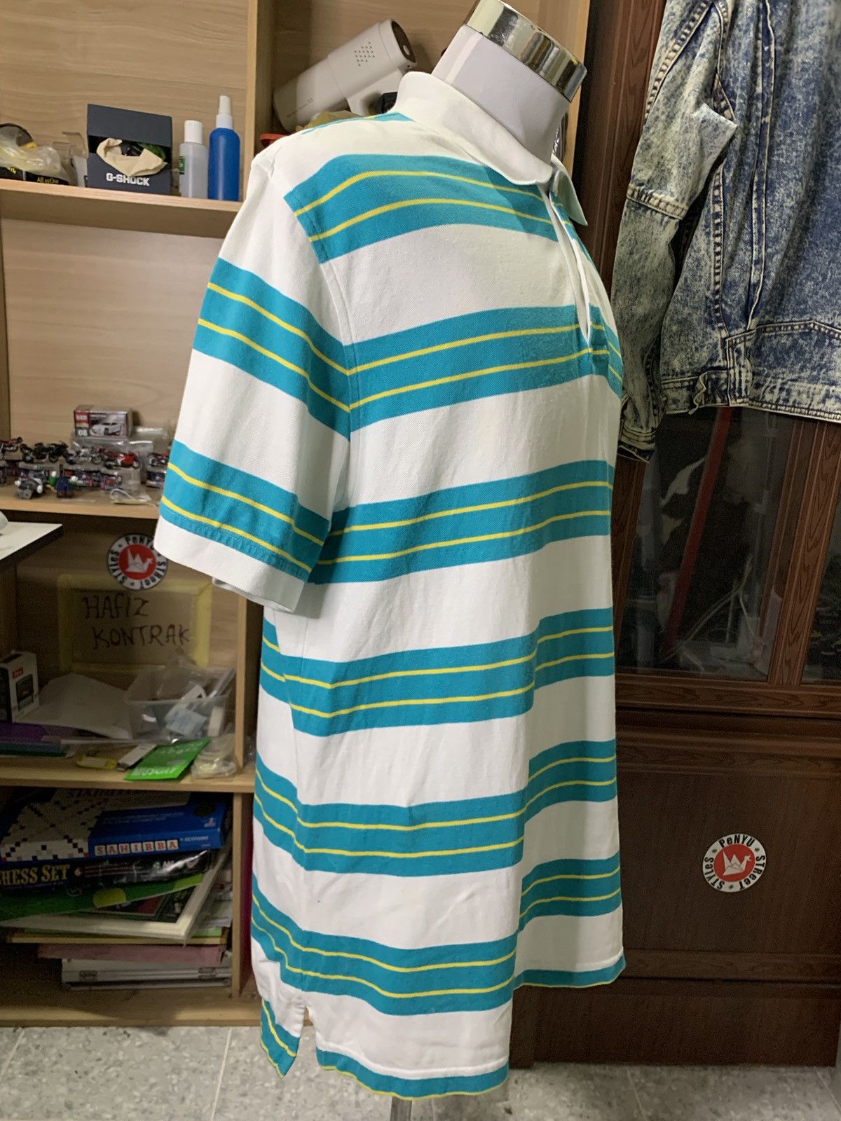 Tommy Hilfiger Y2K/2000s Blue Striped Tommy Hilfiger Polo Shirt! Size US XL / EU 56 / 4 - 4 Thumbnail
