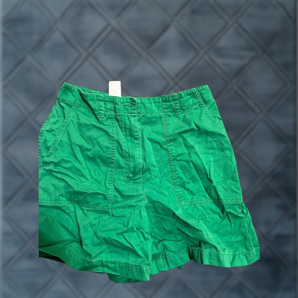 Jones New York Jones New York Shorts Womens 6 Green Flat Front Pockets Stretch Casual Summer Cotton Blend Spandex Size 28" / US 6 / IT 42 - 1 Thumbnail