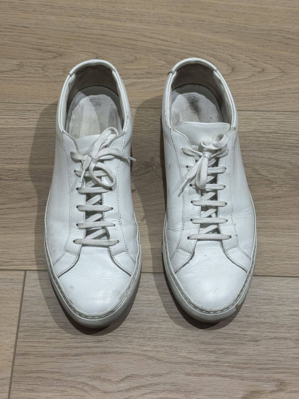 Common Projects Common Projects Achilles Low White Leather Sneakers Size 46 Size US 12 / EU 45 - 1 Thumbnail