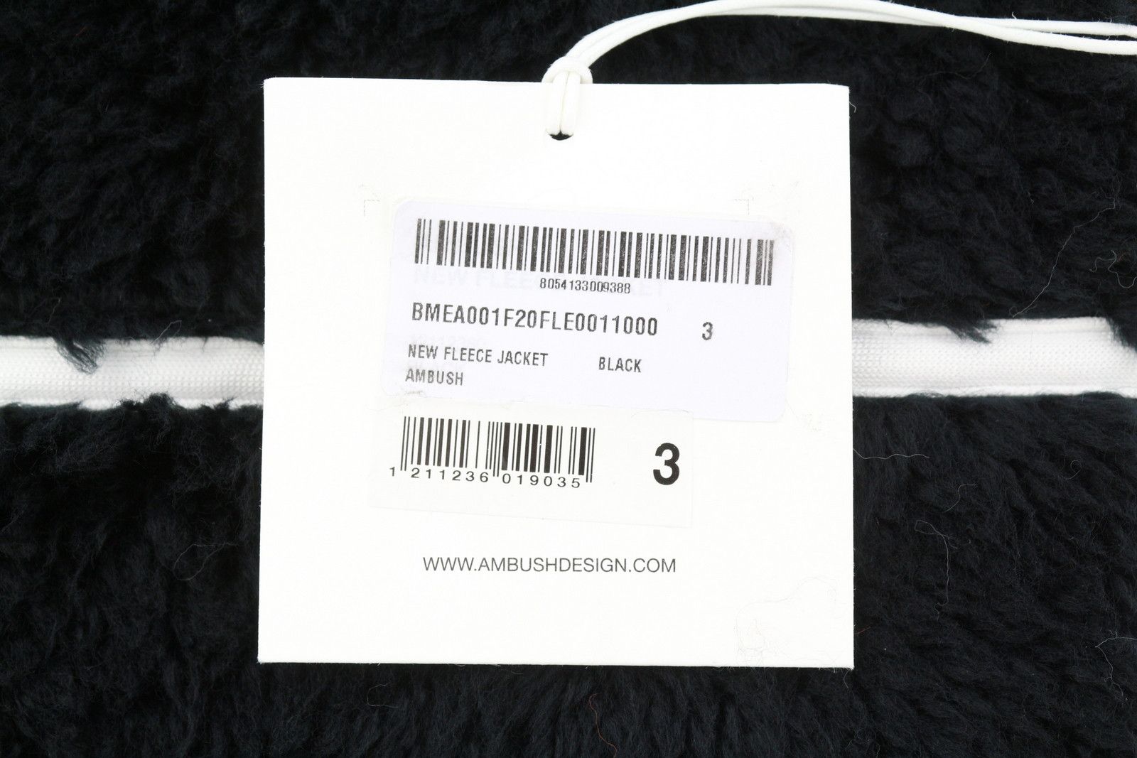 Ambush Design L Black Faux Fur Fleece Zip Lightweight 86772 Size US M / EU 48-50 / 2 - 9 Thumbnail