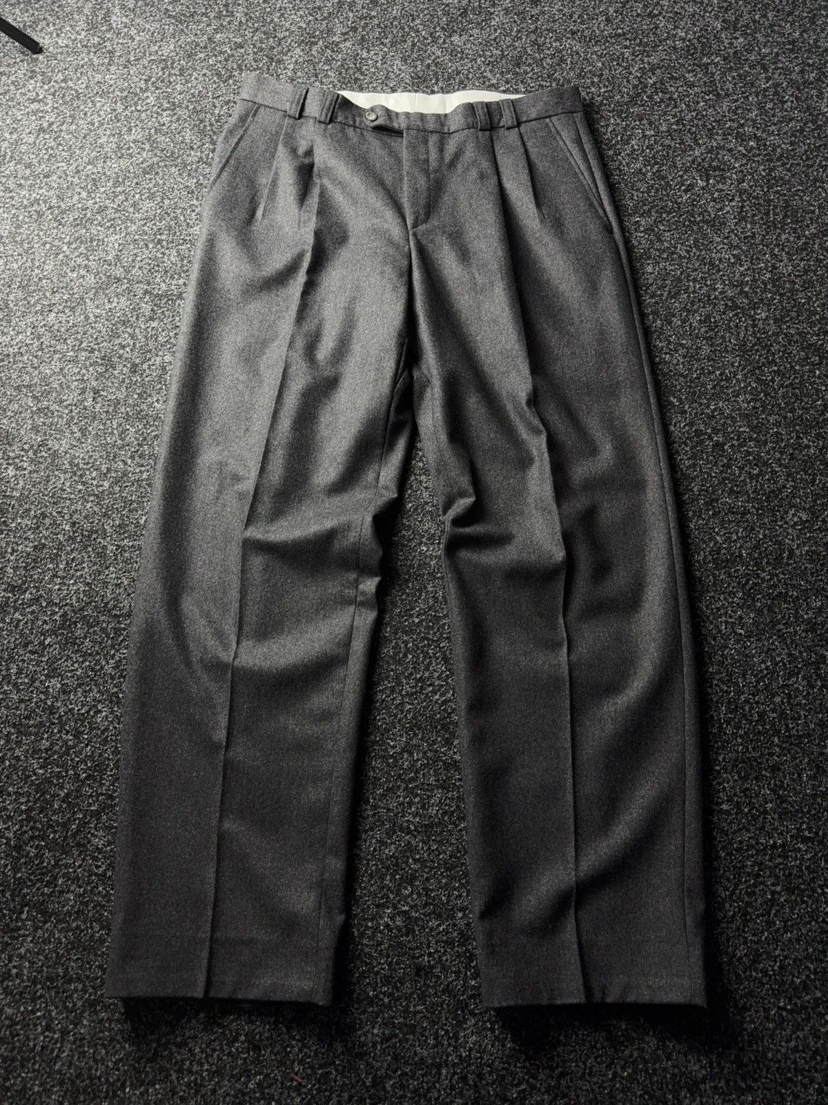 Designer Retro Japanese Minimalist Wool Trousers Issey Miyake Style Size US 35 - 1 Thumbnail