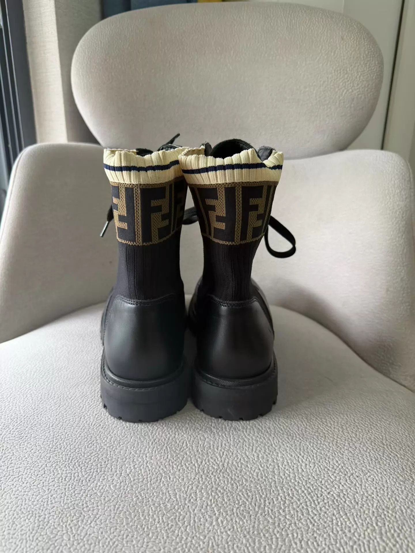 Fendi FENDI KOMA lace-up combat boots 37 black Size US 6.5 / IT 36.5 - 3 Thumbnail