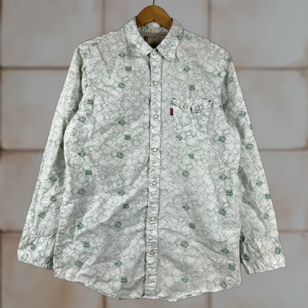 Levi's Levi's Men's Large Pearl Snap AOP Highway Interstate Long Sleeve Western Shirt Mens L Multicolor Cotton Geometric Button-Up Casual Western Size US L / EU 52-54 / 3 - 1 Thumbnail