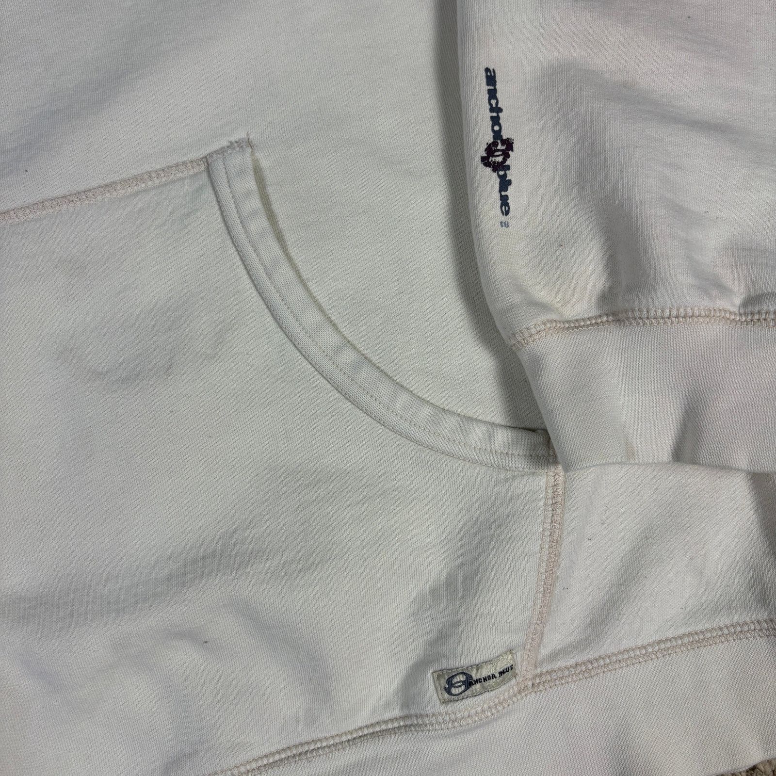 Anchor Blue vintage y2k 2000s Anchor Blue logo cream hoodie mens Large Size US L / EU 52-54 / 3 - 4 Thumbnail