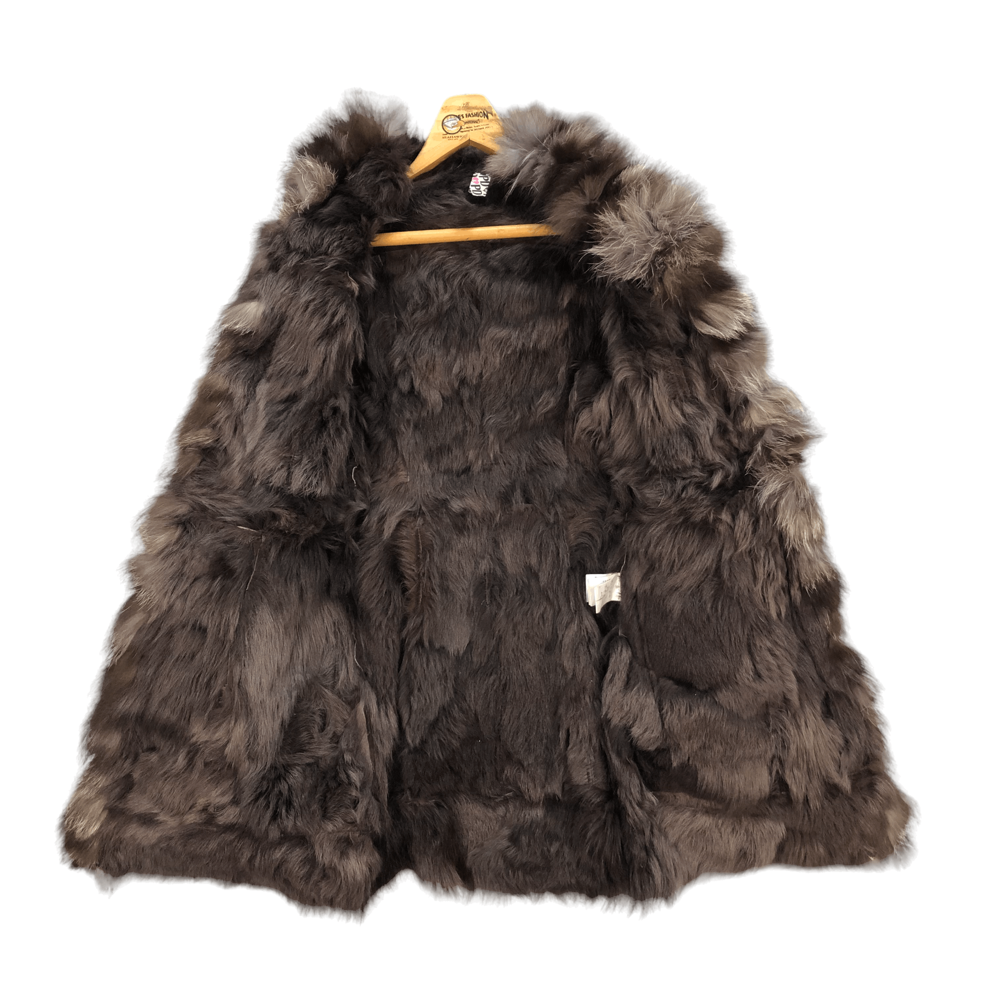 Fox Racing PATCHWORK SHEEP SKIN SILVER FOX FUR OVERCOAT #5752-205 Size S / US 4 / IT 40 - 7 Thumbnail