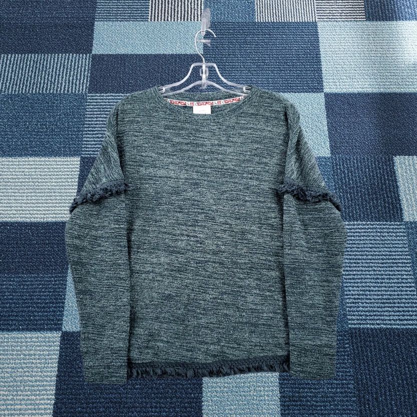 Vintage Knox Rose Sweater Womens Green Pullover Fringe Trim Long Sleeves Soft Knit XS Size XS / US 0-2 / IT 36-38 - 1 Thumbnail