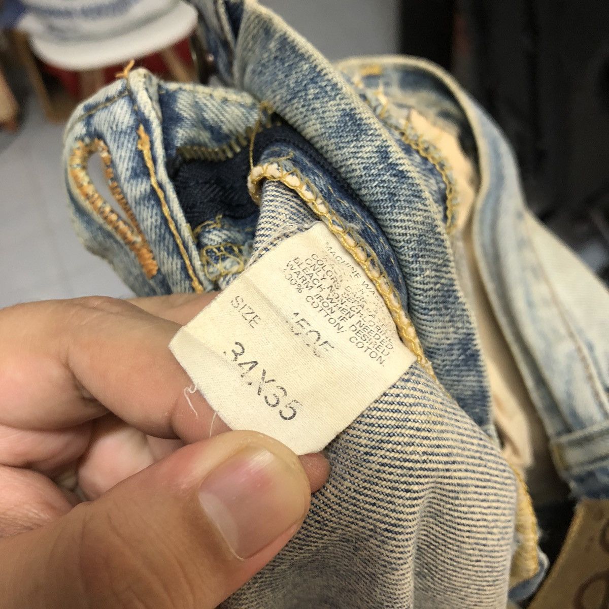 Lee Lee vintage selvedge Distressed Denim Pants #A2391 Size US 34 / EU 50 - 20 Thumbnail