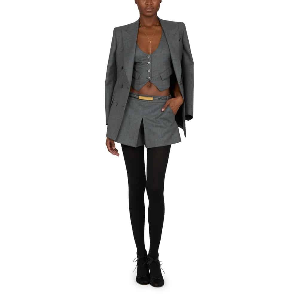 Tom Ford o1loc1c1025 WA0026 Open Back Waistcoat in Grey Size S / US 4 / IT 40 - 3 Thumbnail
