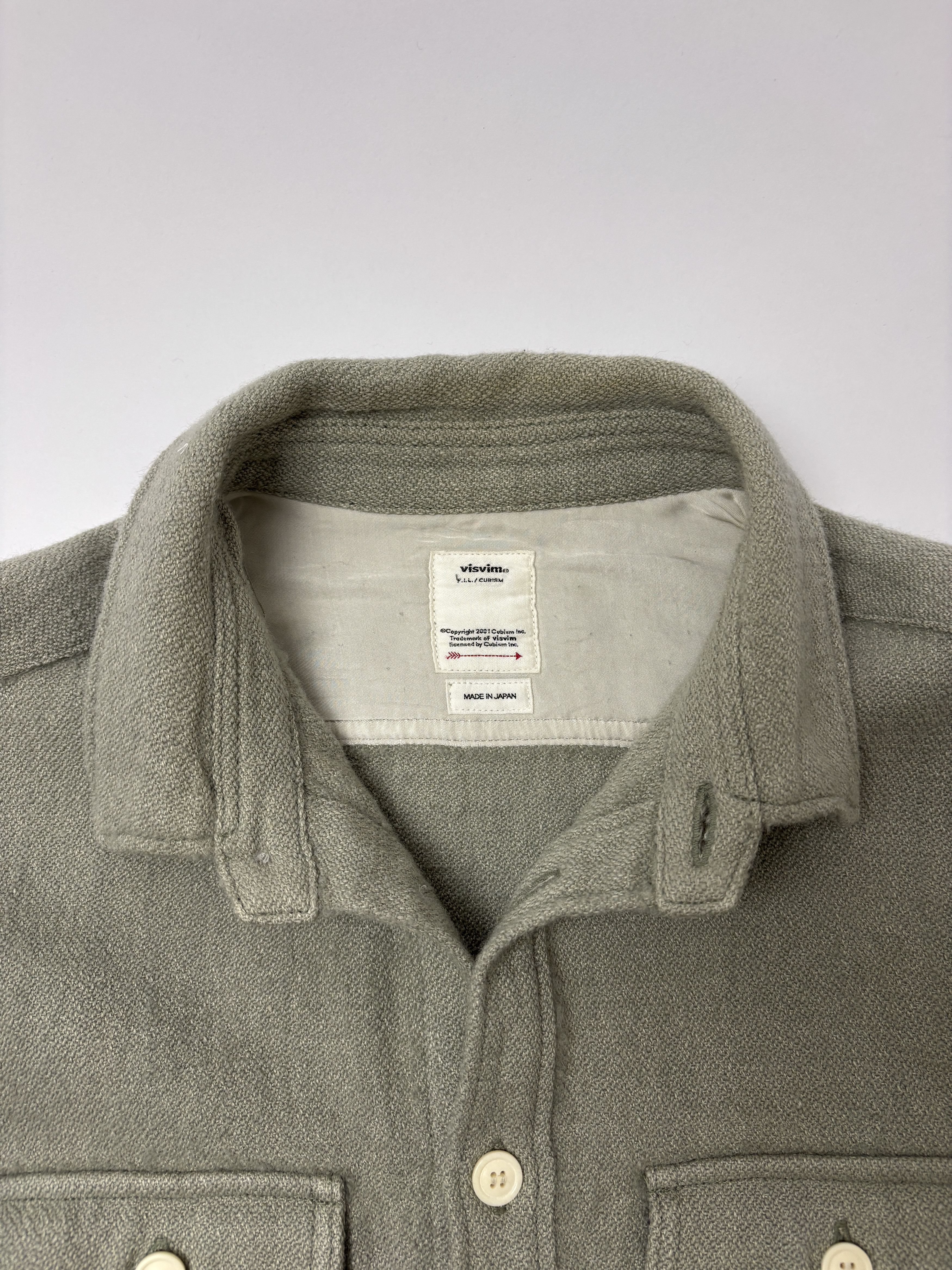 Visvim Visvim Lumber L/S Shirt Light Green Wool Linen Size US L / EU 52-54 / 3 - 4 Thumbnail