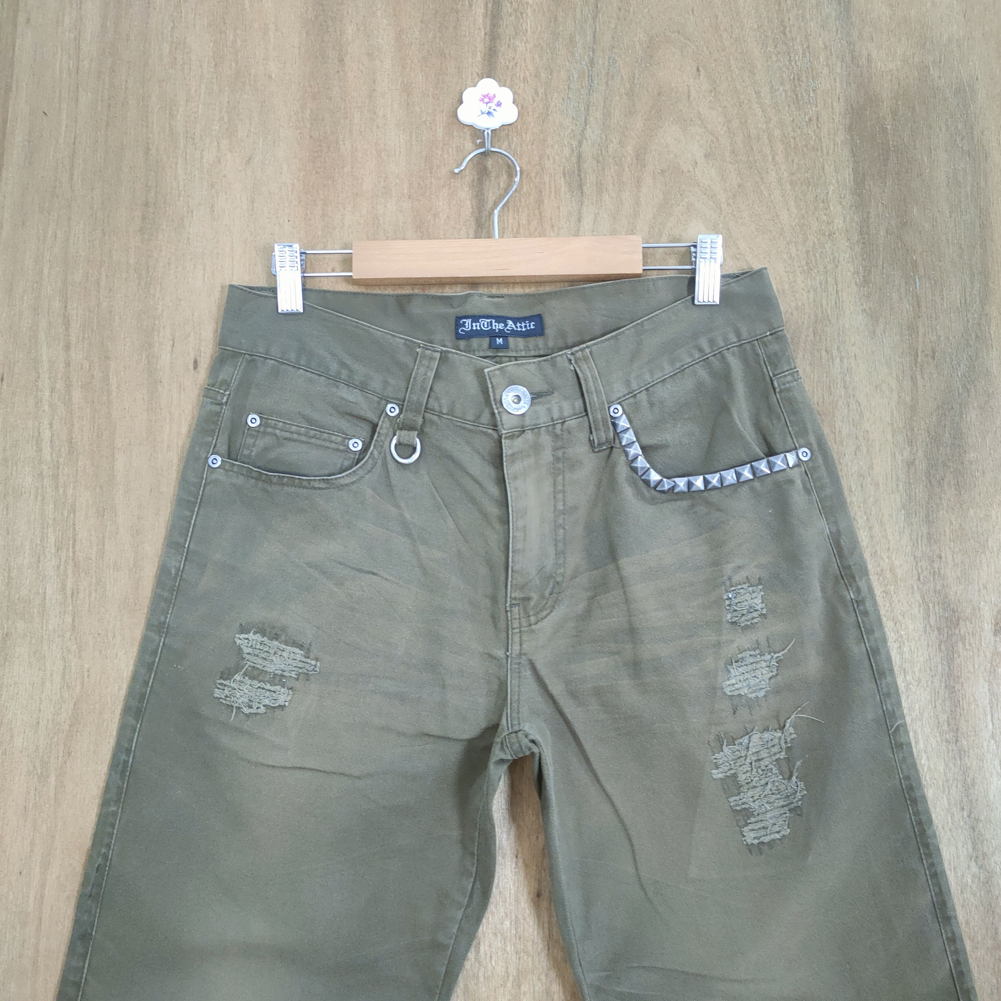In The Attic IN THE ATTIC OLIVE GREEN PATCHWORK PANTS Size US 30 / EU 46 - 3 Thumbnail