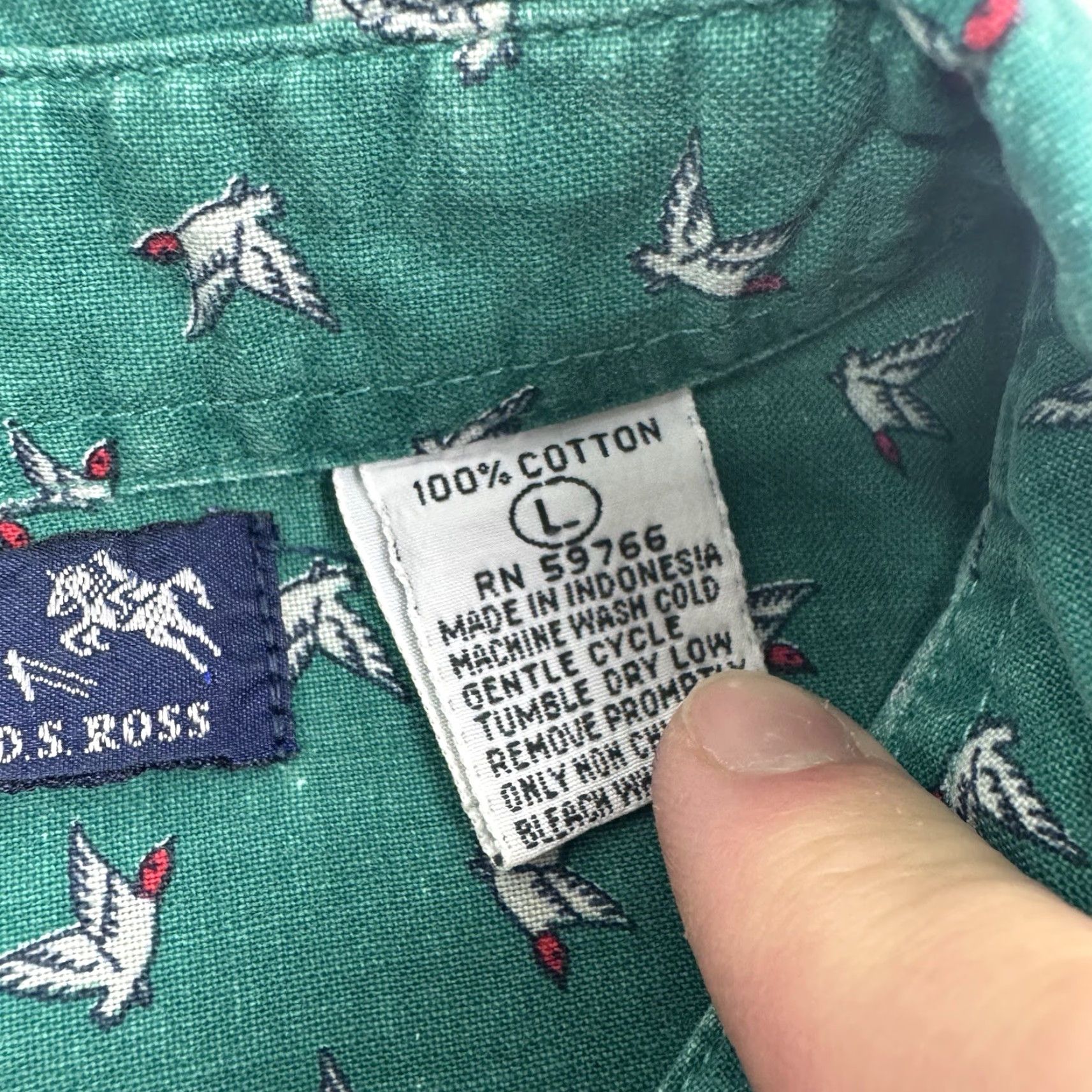 Vintage VINTAGE Camden Classics Bird Printed Button-Up Shirt Womens Large Green 90s Casual Size L / US 10 / IT 46 - 5 Thumbnail