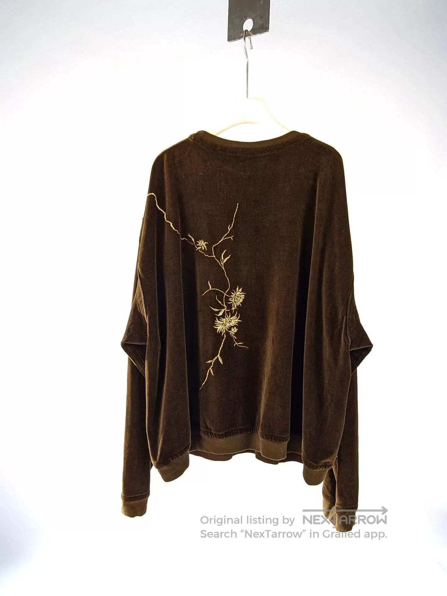 Haider Ackermann men's velvet sweatshirt with floral design. Size US M / EU 48-50 / 2 - 3 Thumbnail