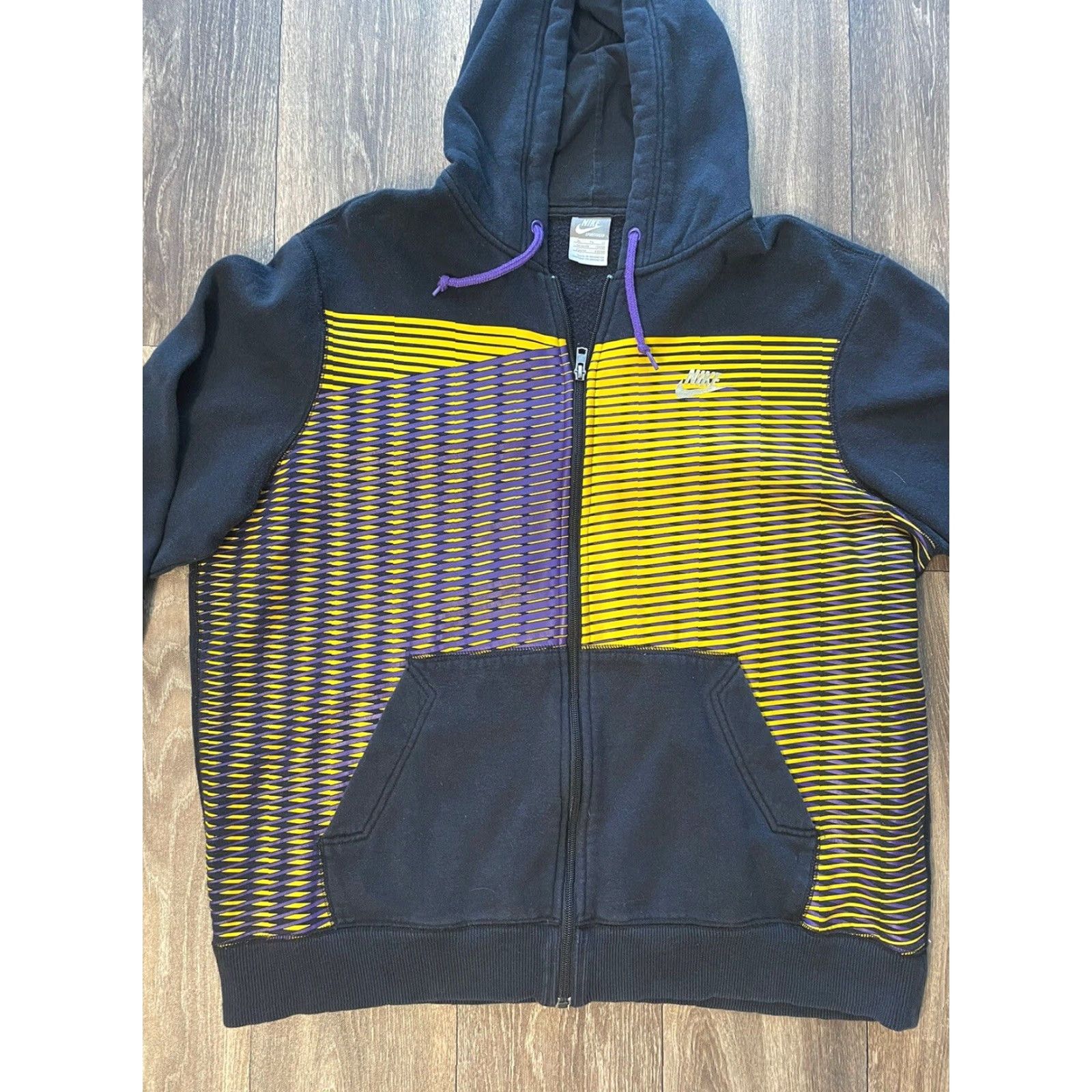 Nike Vintage Nike Hoodie XL Grey Lakers Purple Yellow Full Zip Sweatshirt Tag Y2K Size US XL / EU 56 / 4 - 5 Thumbnail