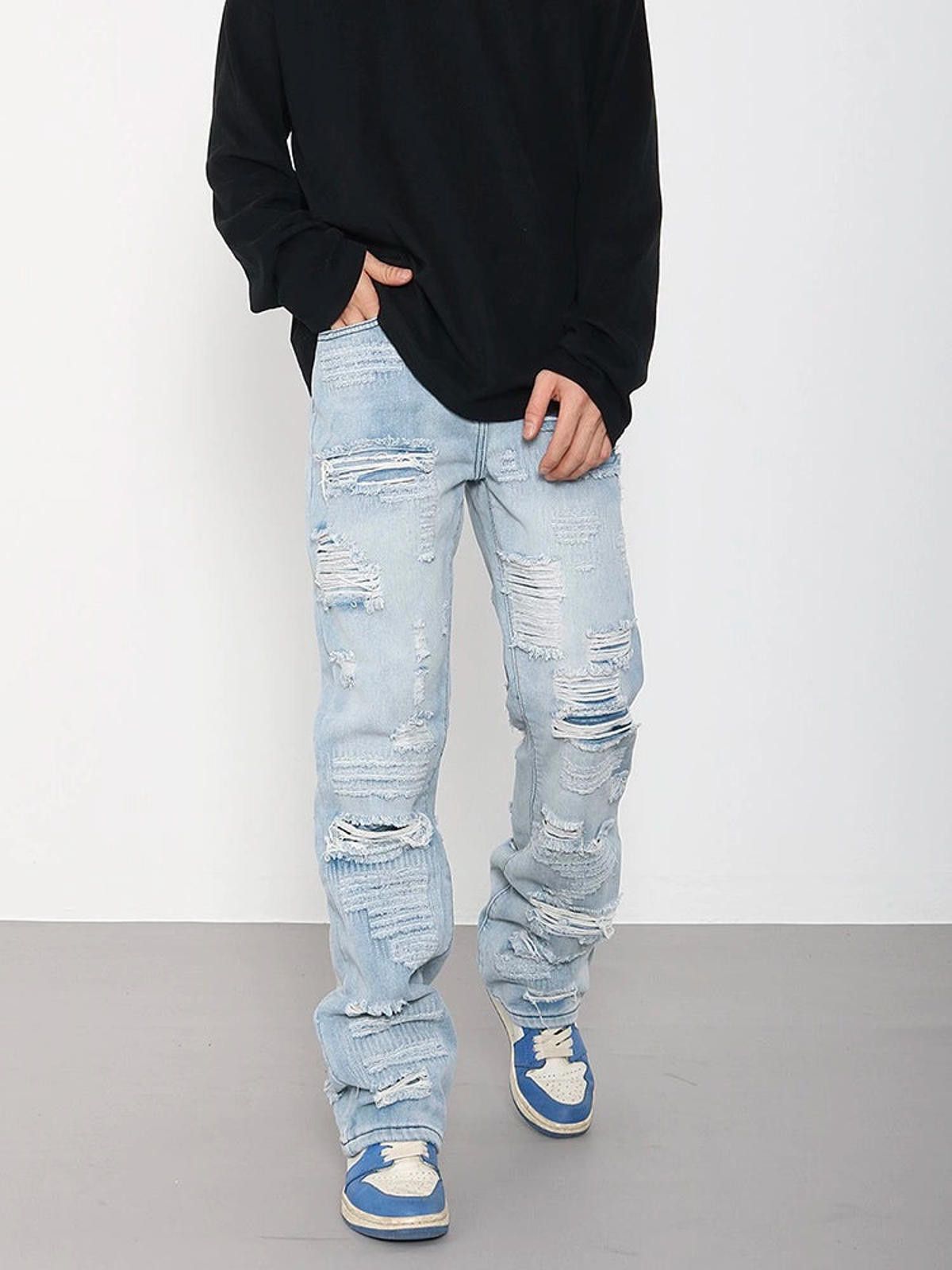 Other Wide Leg Ripped Light Blue Jeans Size US 32 / EU 48 - 1 Thumbnail