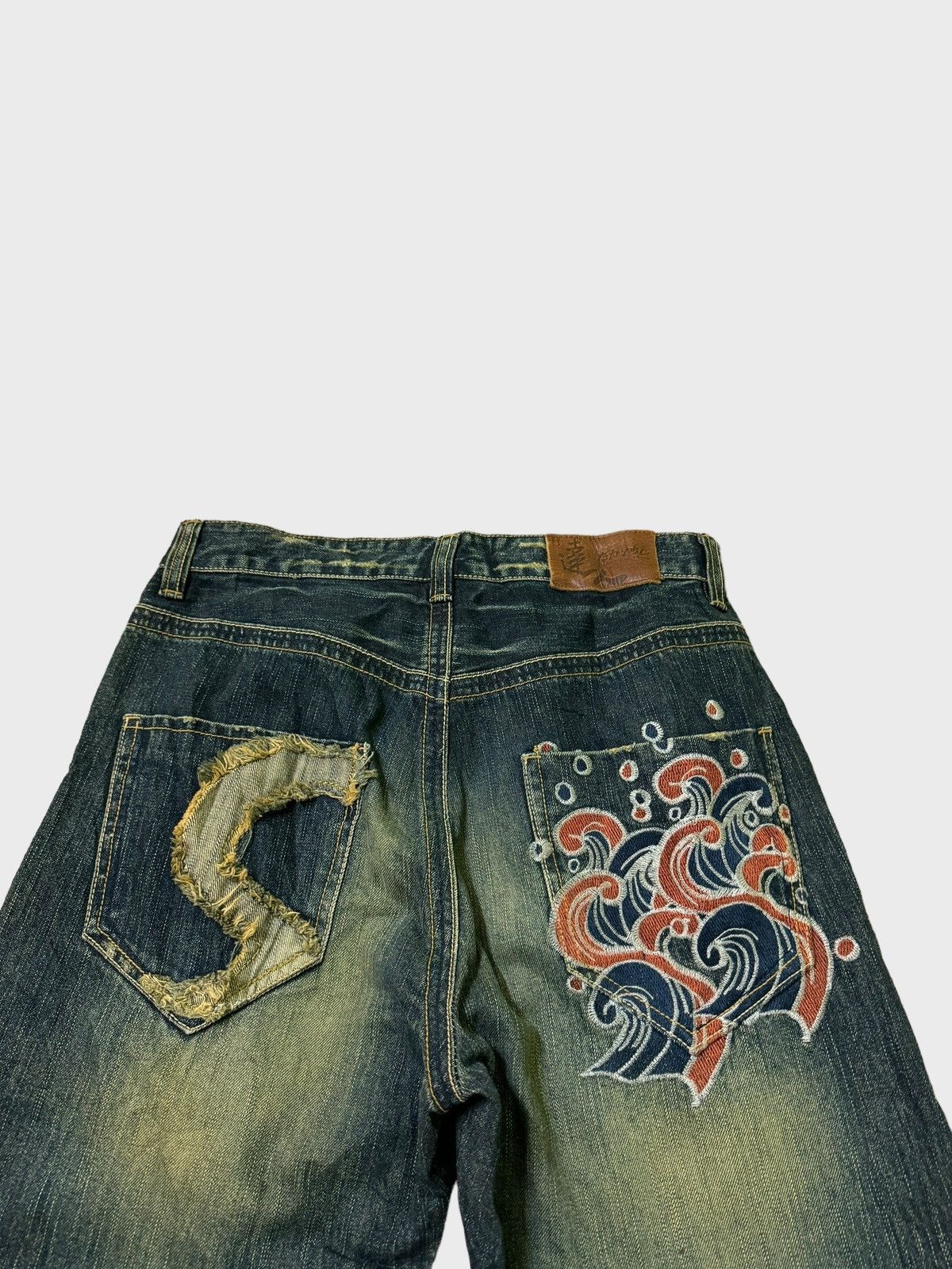 Tornado Mart Made in Japan Osaka Big Train Distressed Denim Jeans Size US 29 - 10 Thumbnail