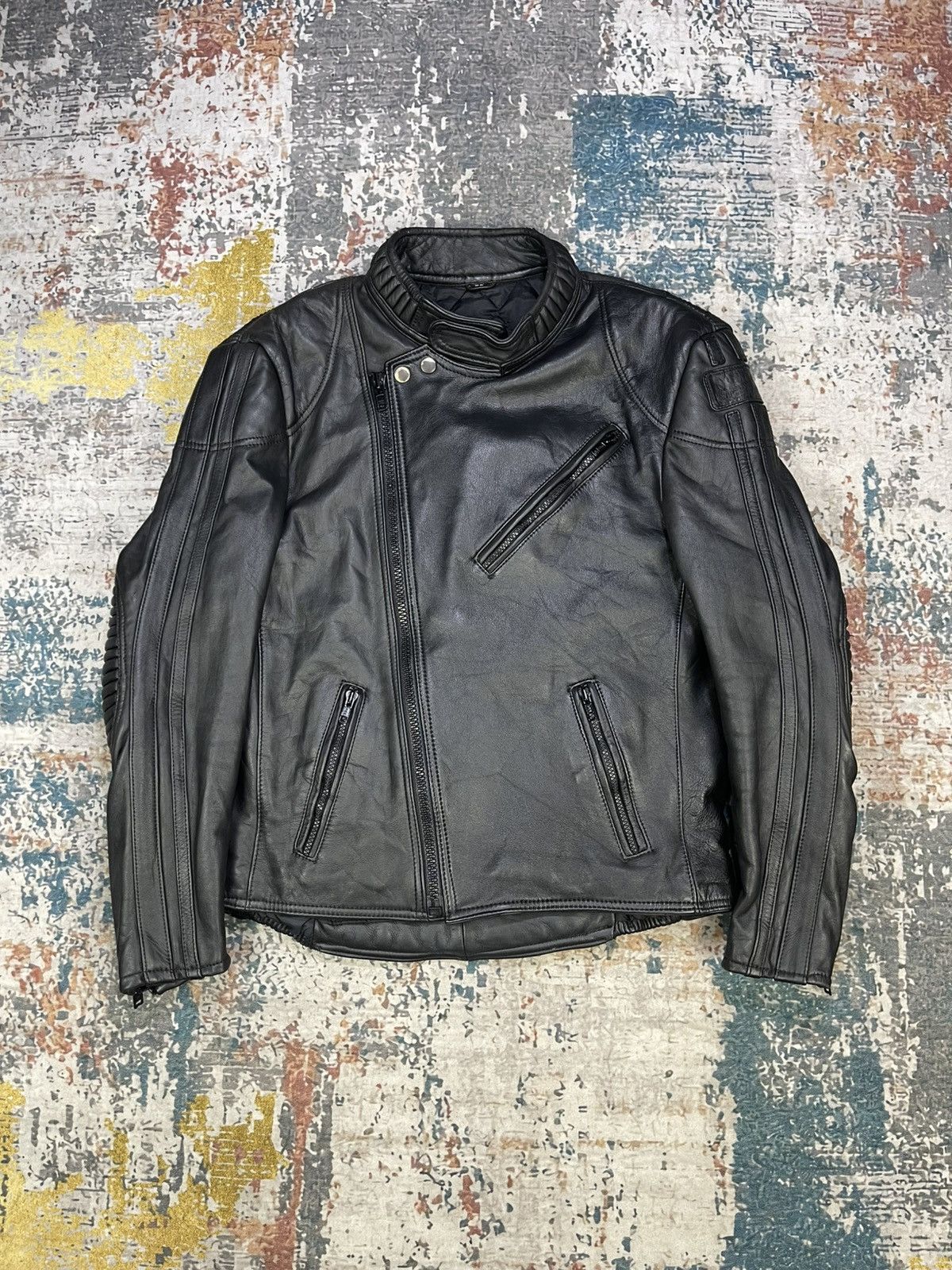 Harley Davidson Vtg Genuine Leather Padded Panel Motorcycle Jacket Size US M / EU 48-50 / 2 - 2 Thumbnail