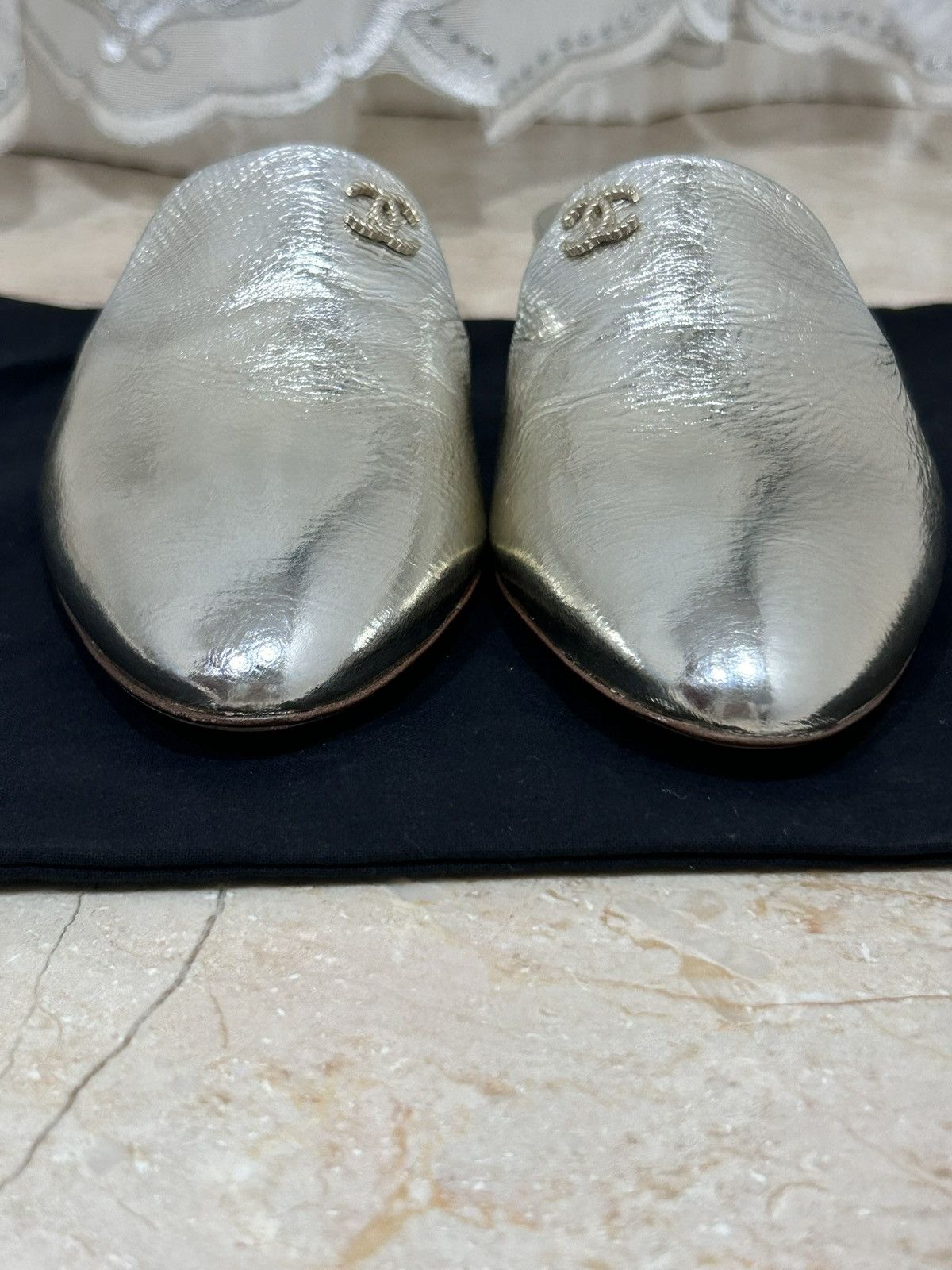 Chanel chanel silver mule authentic brand new 35.5 (for 35 or 34.5) Size US 4.5 / IT 34.5 - 6 Thumbnail