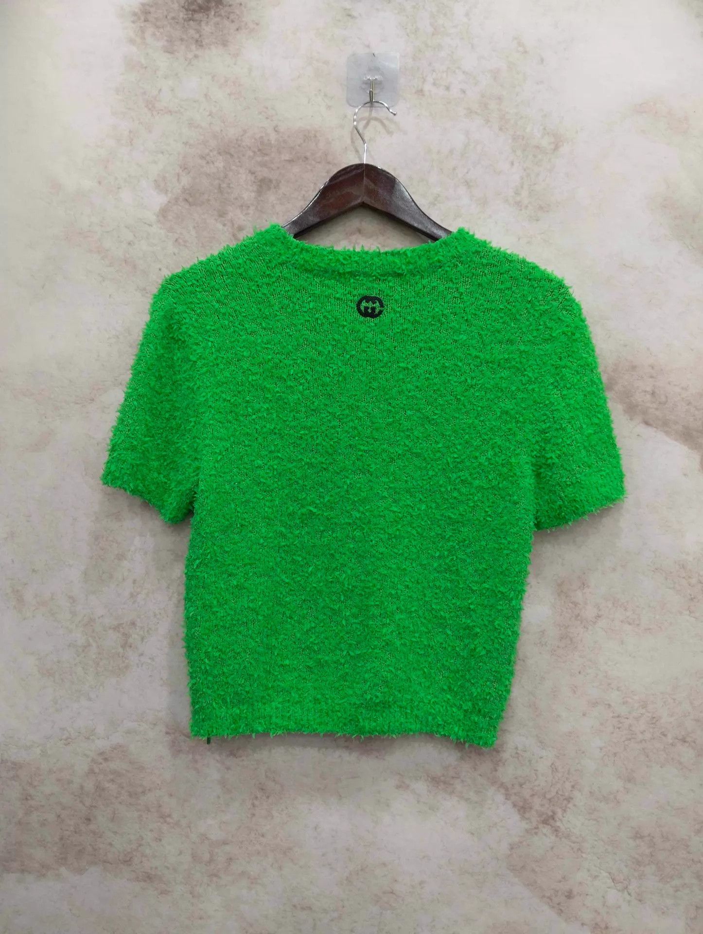 Gucci GUCCI Green Knit Short-Sleeve Top S Size S / US 4 / IT 40 - 2 Thumbnail