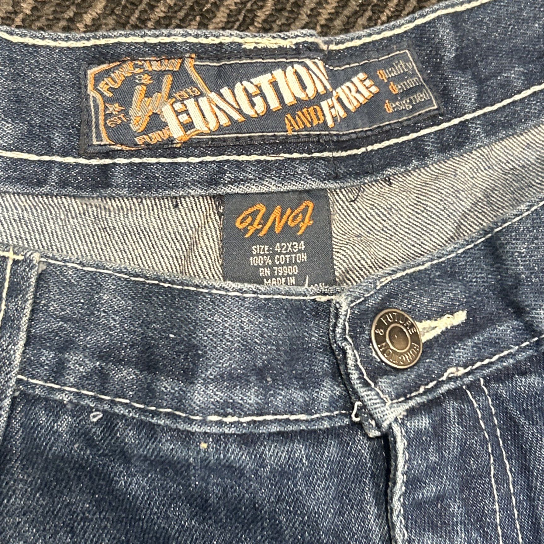 Vintage VINTAGE Function And Future Denim Jeans Skaters Denim 42x34 Men Baggy Blue Size US 42 / EU 58 - 5 Thumbnail