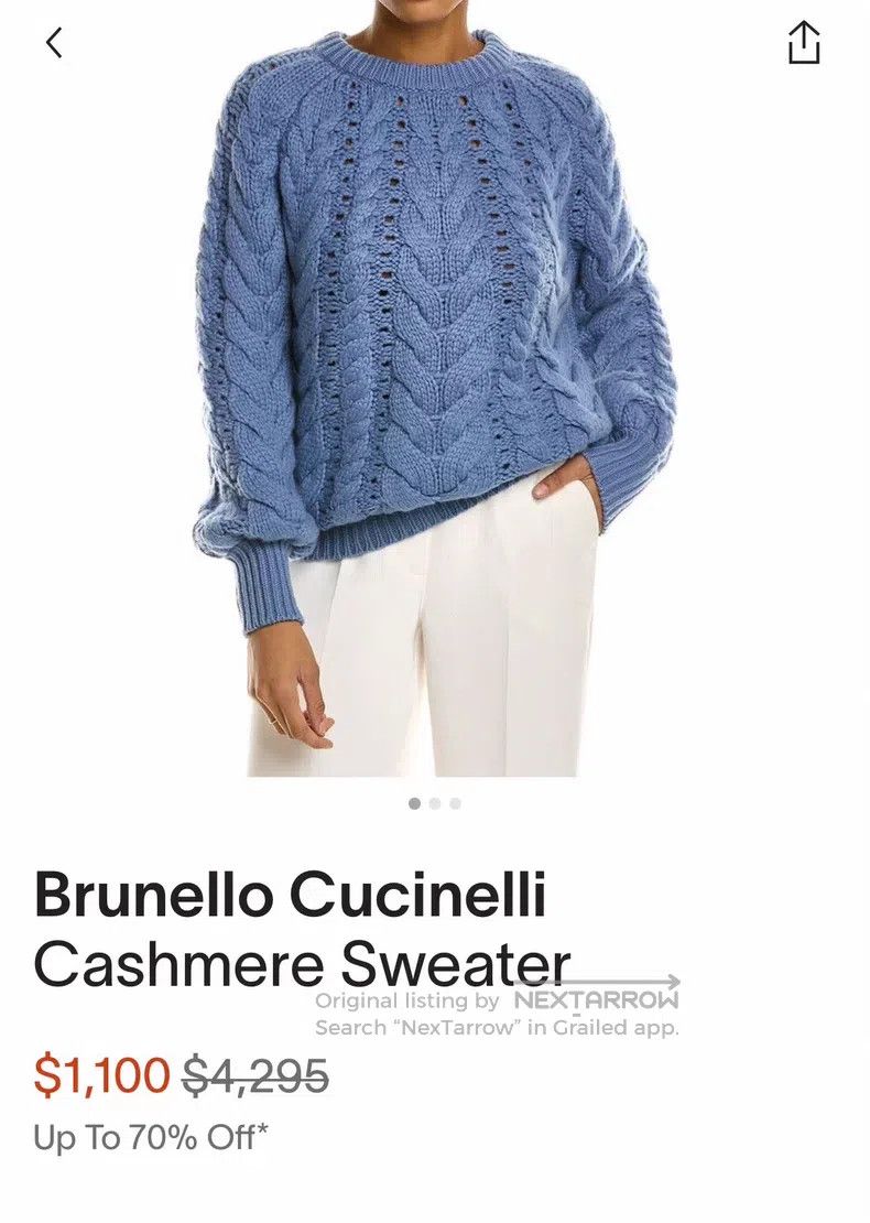 Brunello Cucinelli Brunello Cucinelli Cashmere Hand-Knit Sweater, Knitwear Size S / US 4 / IT 40 - 1 Thumbnail
