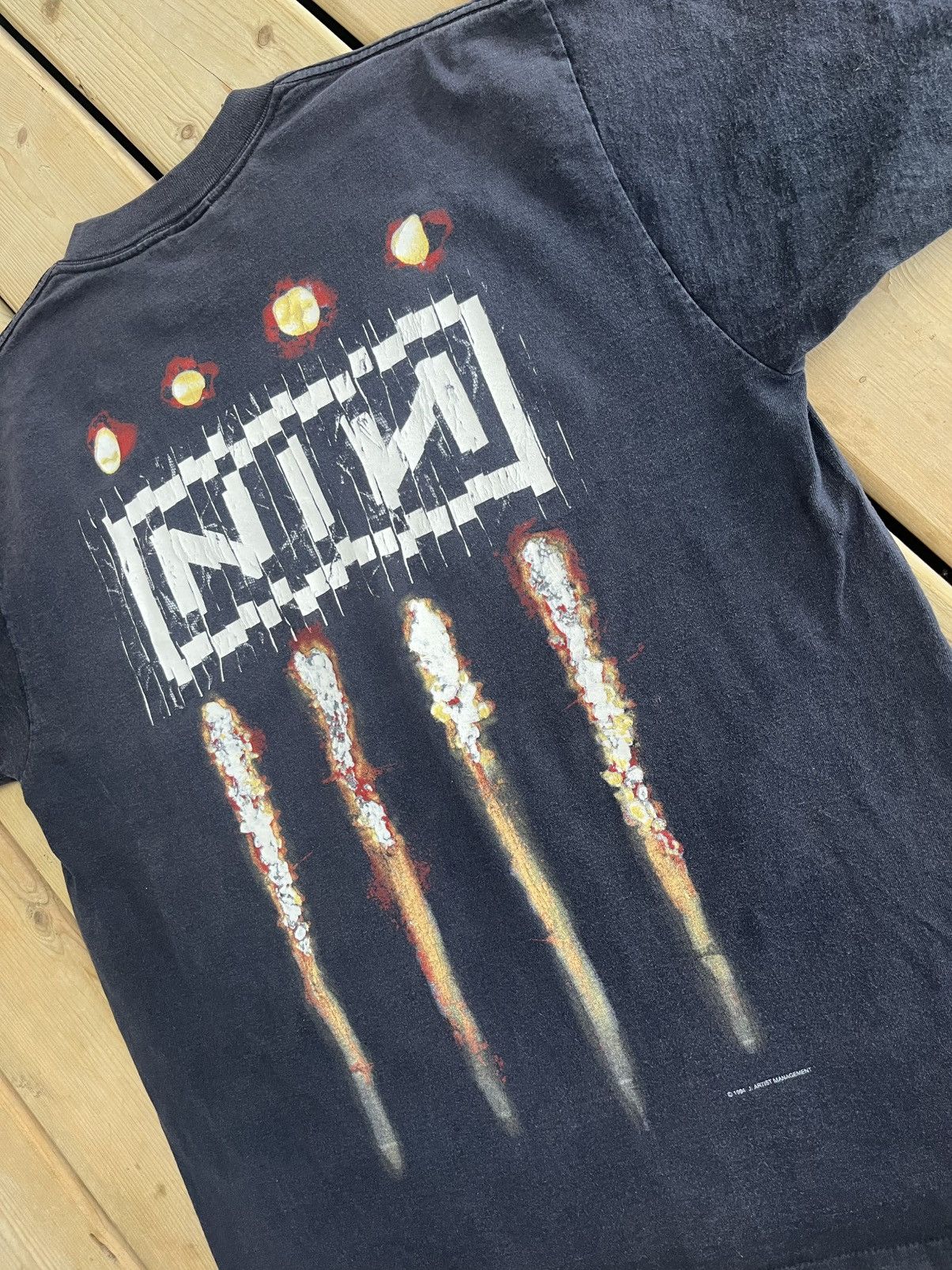 Vintage 1994 NINE INCH NAILS SINGLE STITCH BAND TOUR CONCERT TEE Size US XL / EU 56 / 4 - 2 Thumbnail