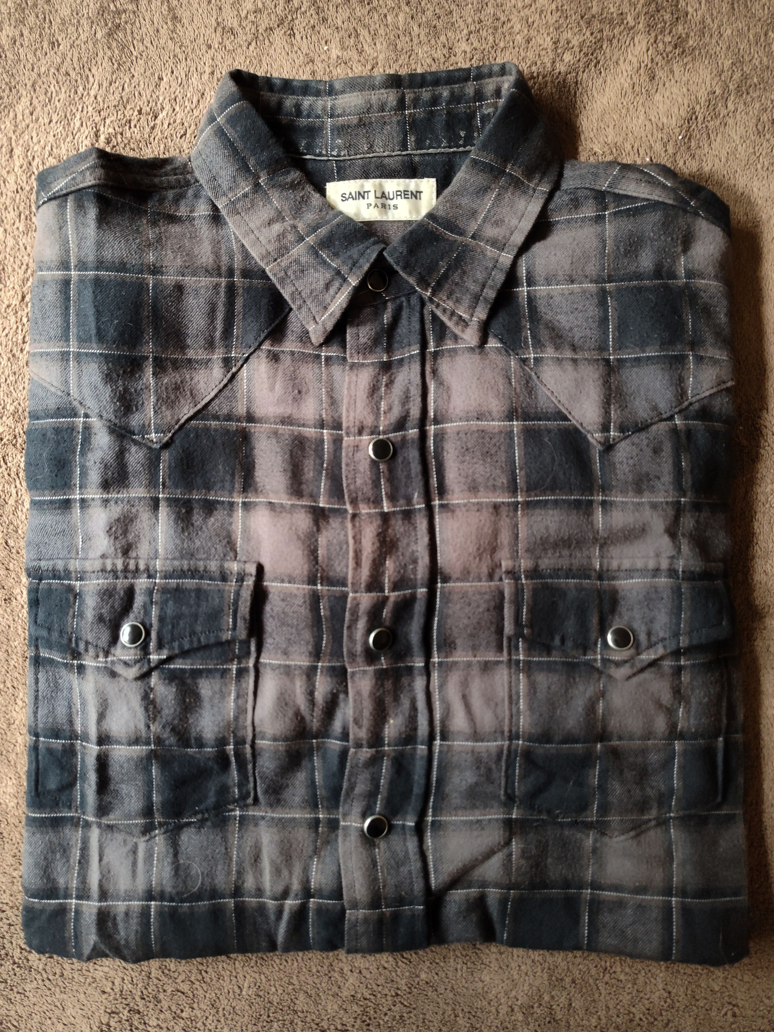 Saint Laurent Paris 2017 MIJ Western Plaid Size US S / EU 44-46 / 1 - 1 Thumbnail